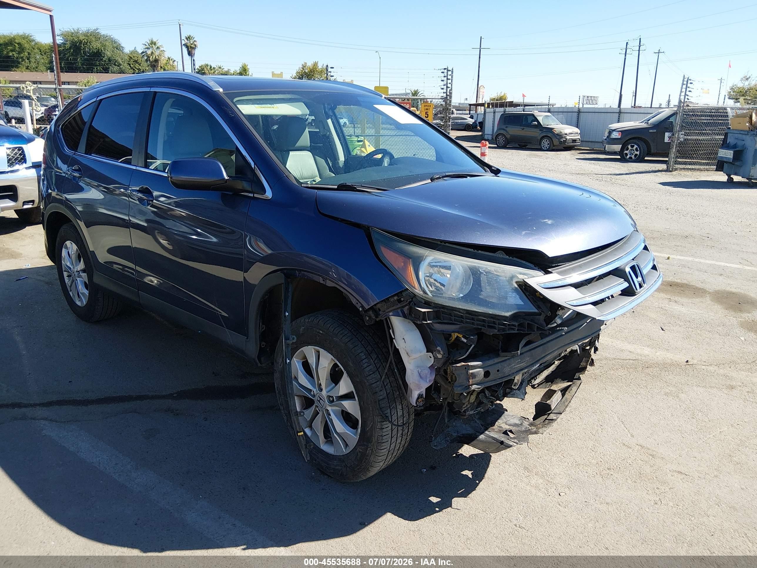 2012 Honda CR-V EX-L, VIN 5J6RM3H73CL044053 — Interior fire