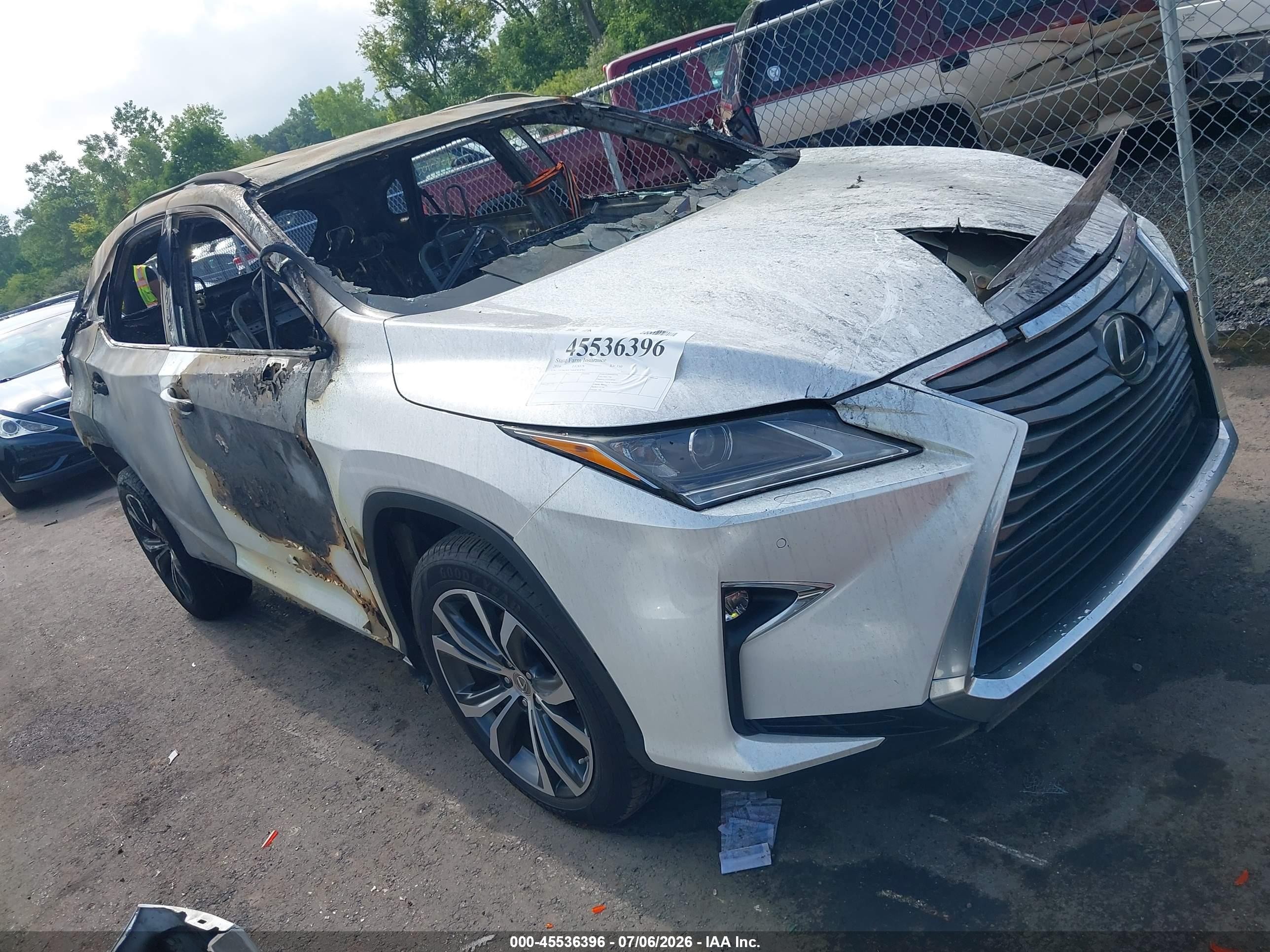 2016 Lexus RX 350, VIN 2T2BZMCA6GC014703 — Burn