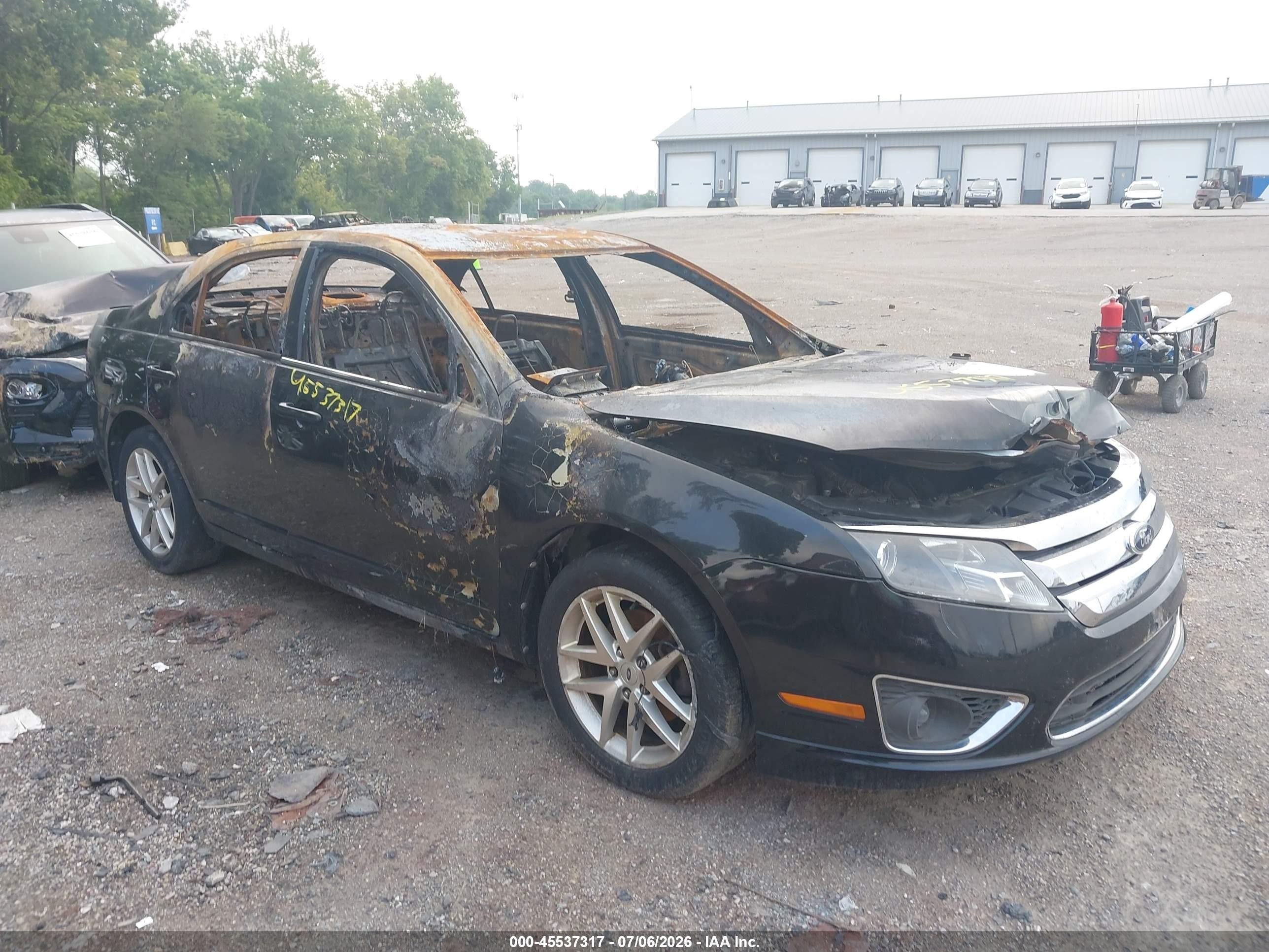 2011 Ford Fusion SEL, VIN 3FAHP0JAXBR200625 — Interior fire