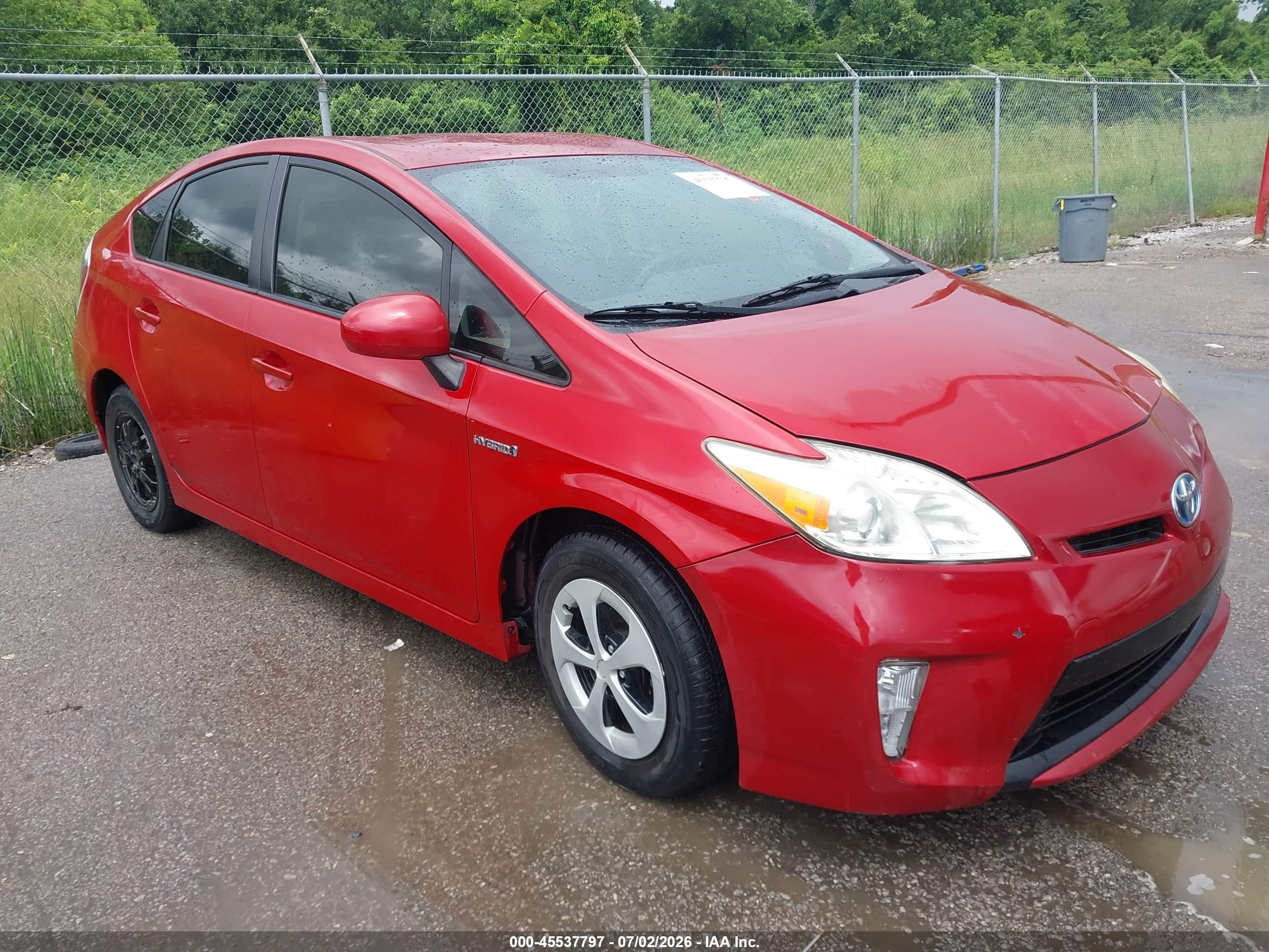 2013 Toyota Prius Two, VIN JTDKN3DU8D0337322 — Water / flood