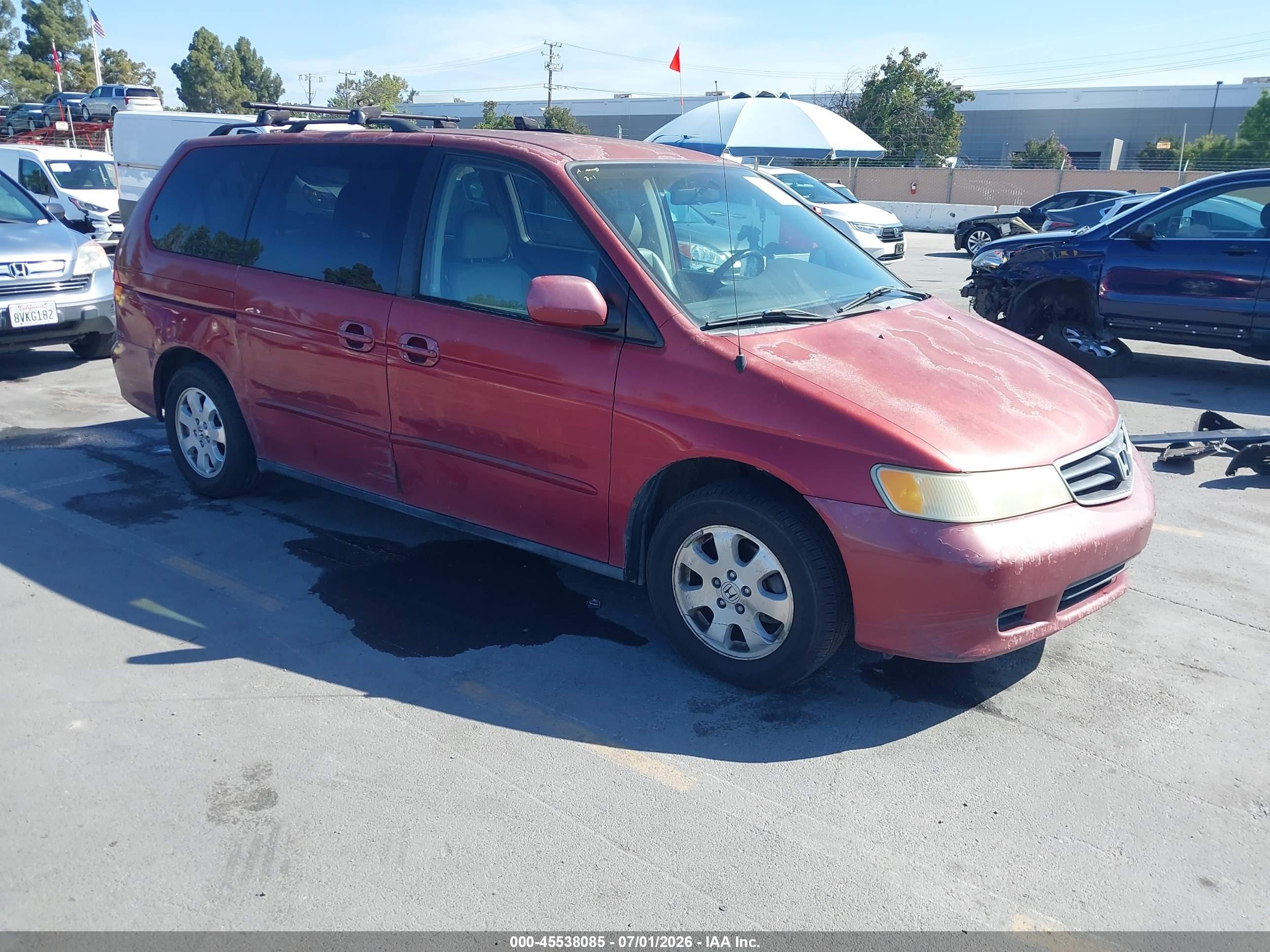 2002 Honda Odyssey EX-L, VIN 5FNRL18902B049985 — Обычный износ
