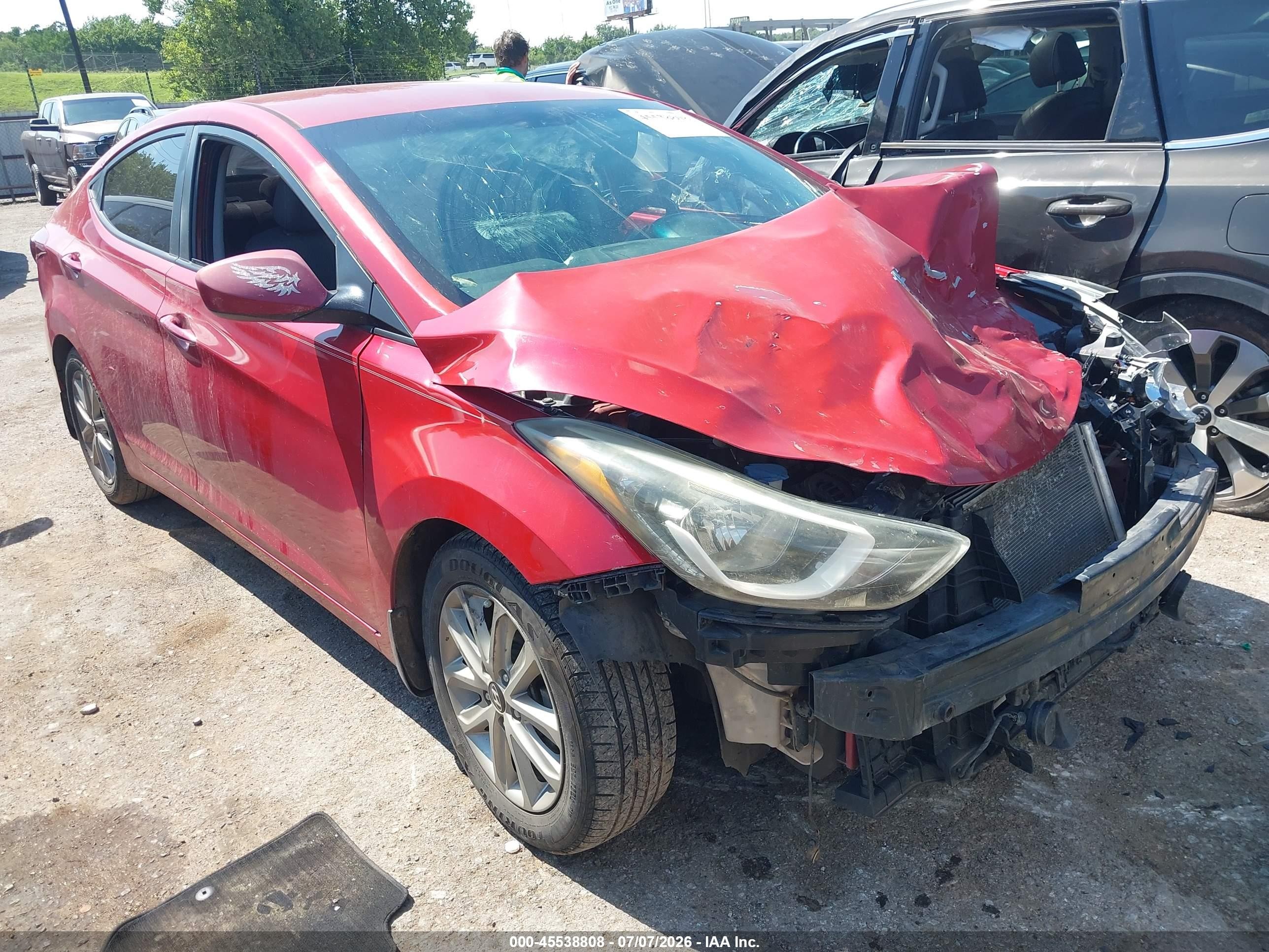 2016 Hyundai Elantra SE, VIN KMHDH4AEXGU543575 — Front end