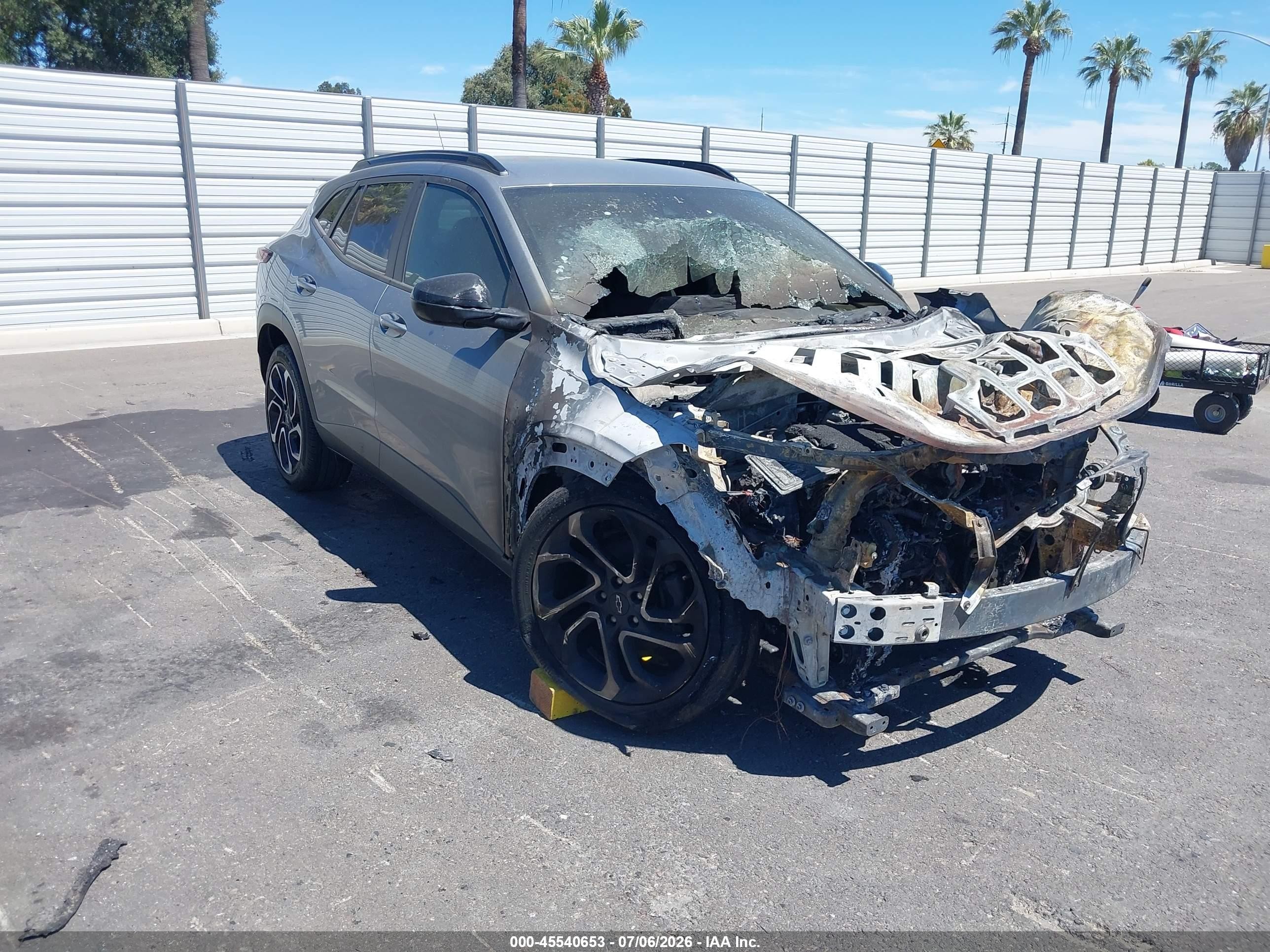 2024 Chevrolet Trax 2RS, VIN KL77LJE29RC063645 — Engine fire