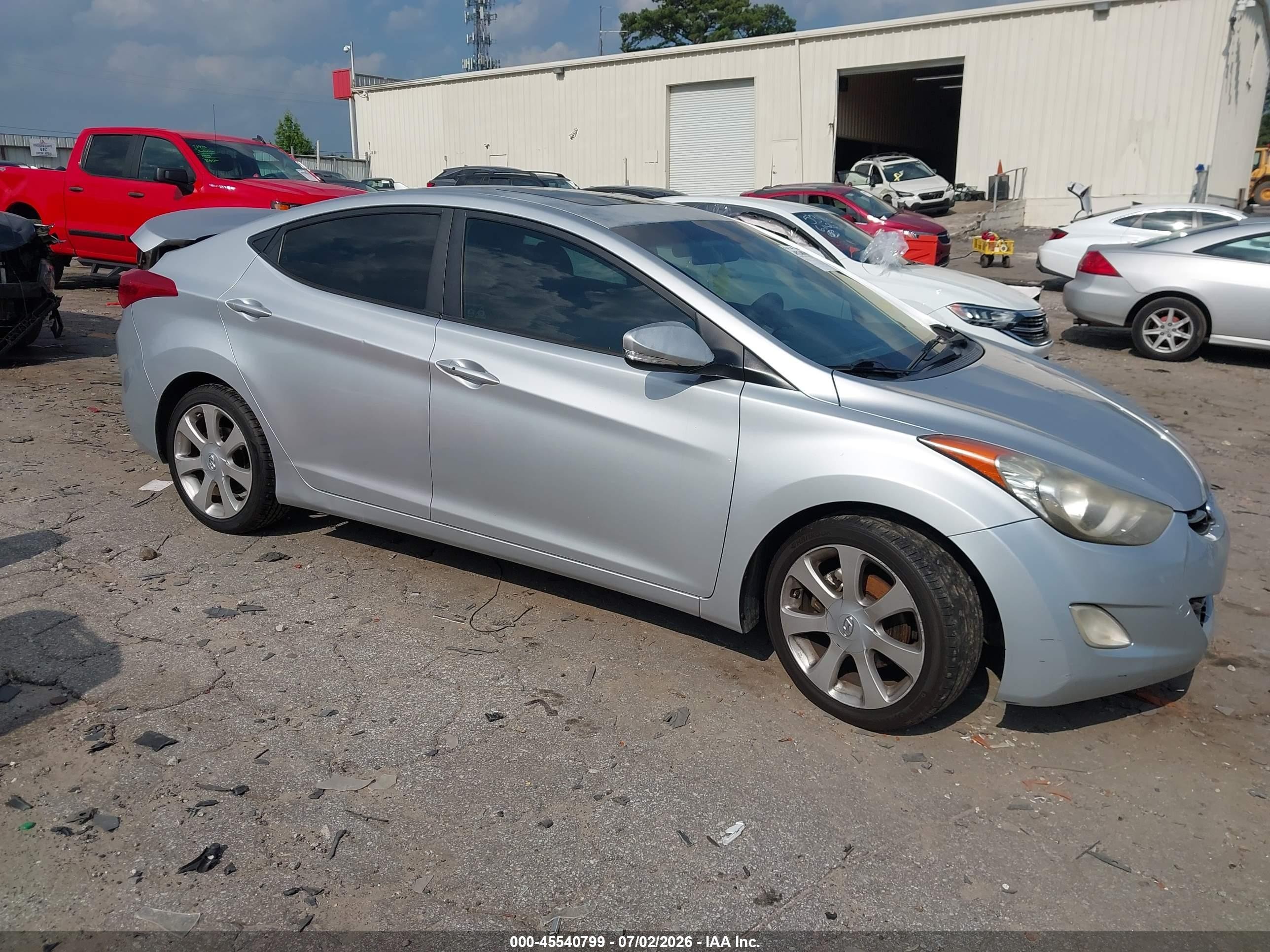 2012 Hyundai Elantra GLS, VIN 5NPDH4AE2CH111801 — Rear end