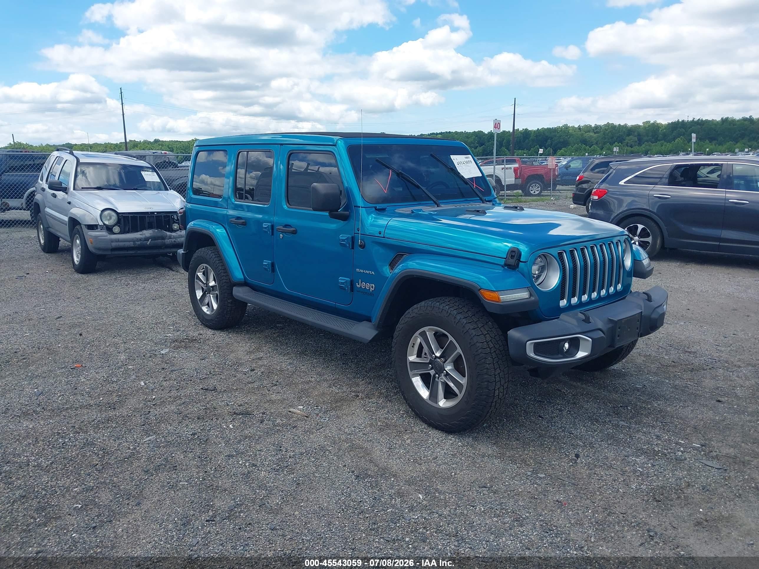 2020 Jeep Wrangler Unlimited Sahara, VIN 1C4HJXEN9LW264624 — Rear end