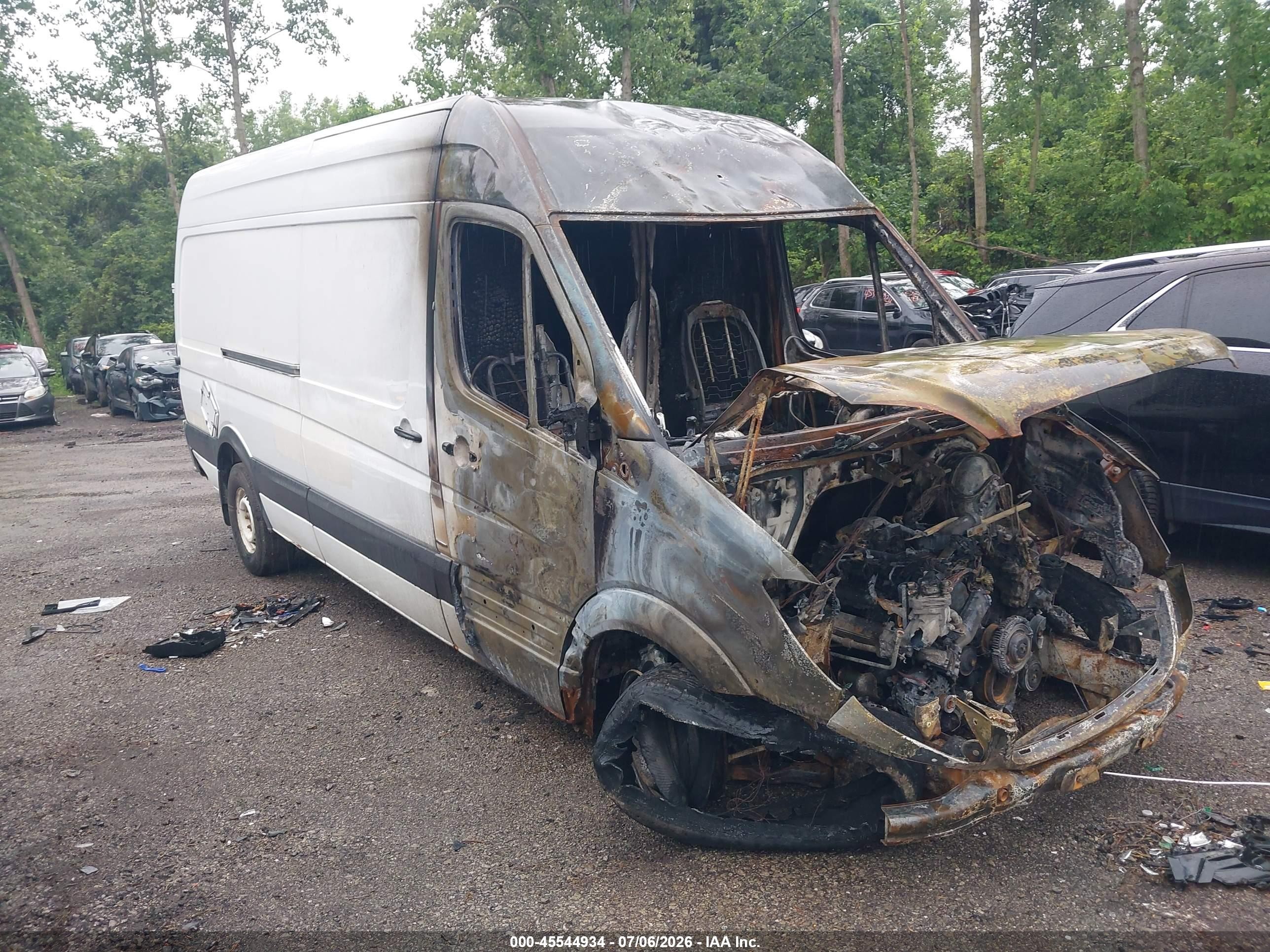 2012 Mercedes-Benz Sprinter Cargo, VIN WD3PE8CB9C5702430 — Engine fire