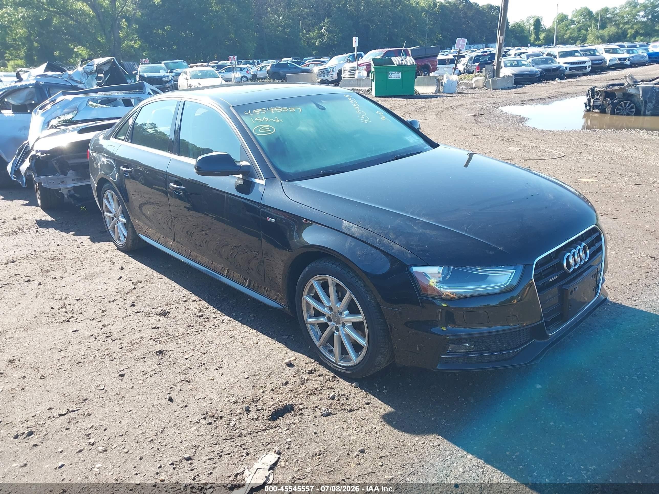 2015 Audi A4 Premium, VIN WAUBFAFL0FN006839 — Engine fire