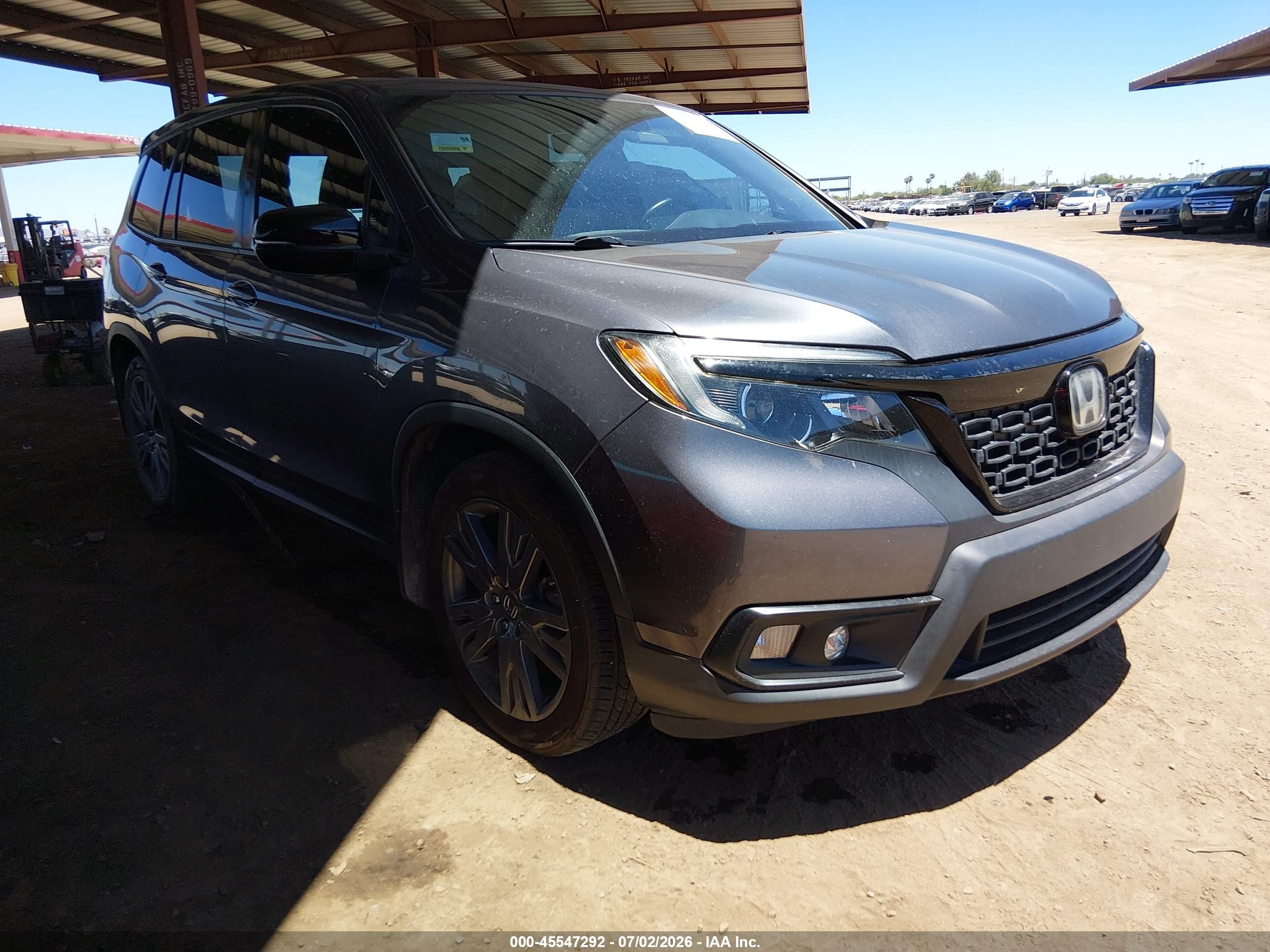 2021 Honda Passport EX-L, VIN 5FNYF7H56MB000666 — Rear end