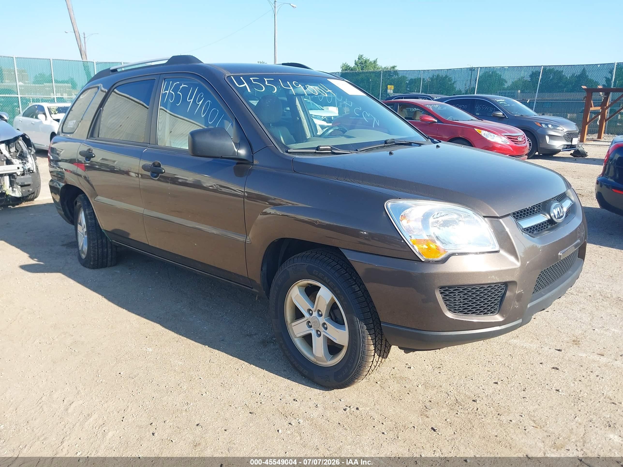 2010 Kia Sportage LX, VIN KNDKGCA36A7693955 — Rear end