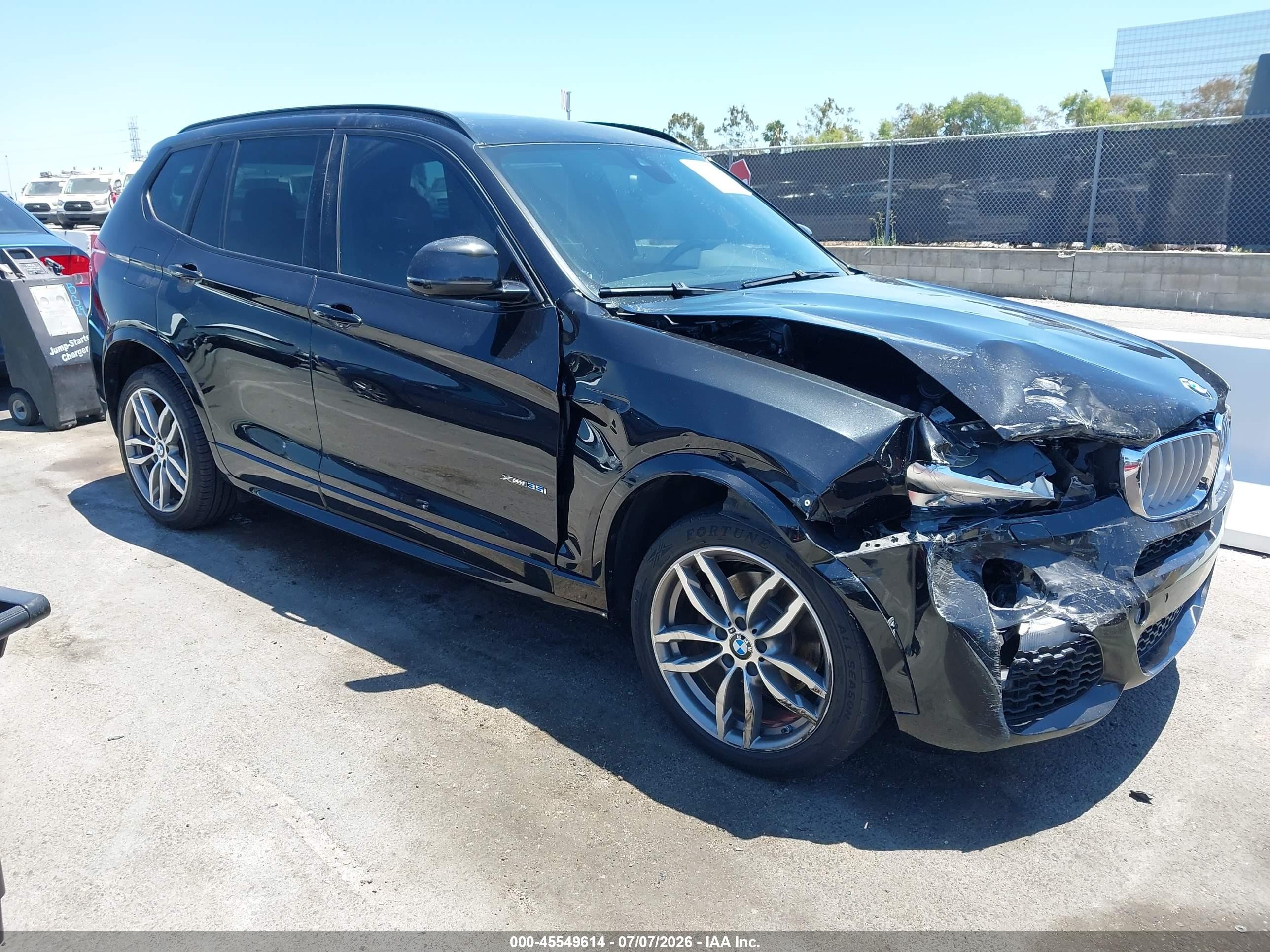 2017 BMW X3 xDrive35i, VIN 5UXWX7C52H0U39779 — Front end