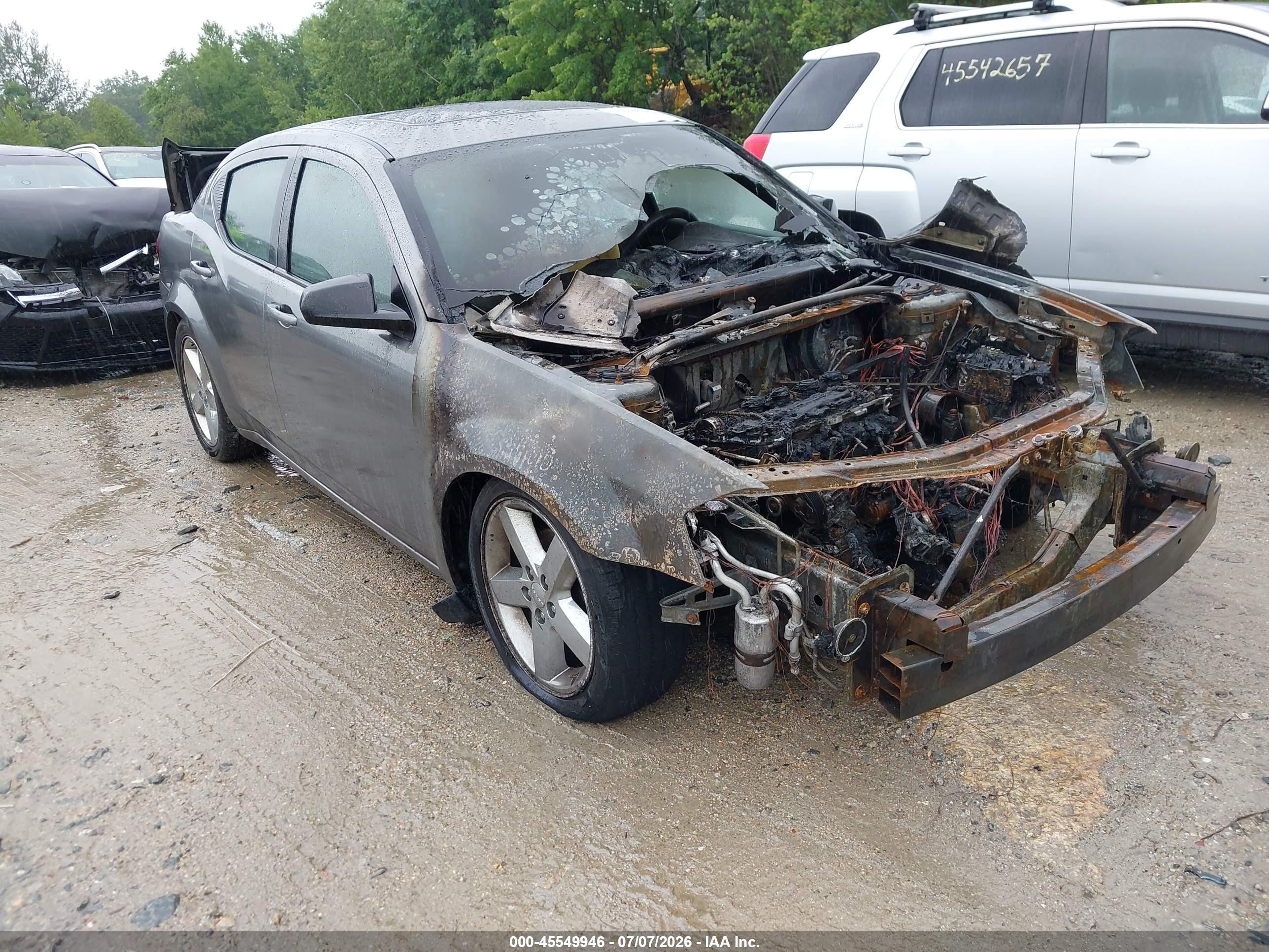 2013 Dodge Avenger SE, VIN 1C3CDZAB9DN700666 — Engine fire