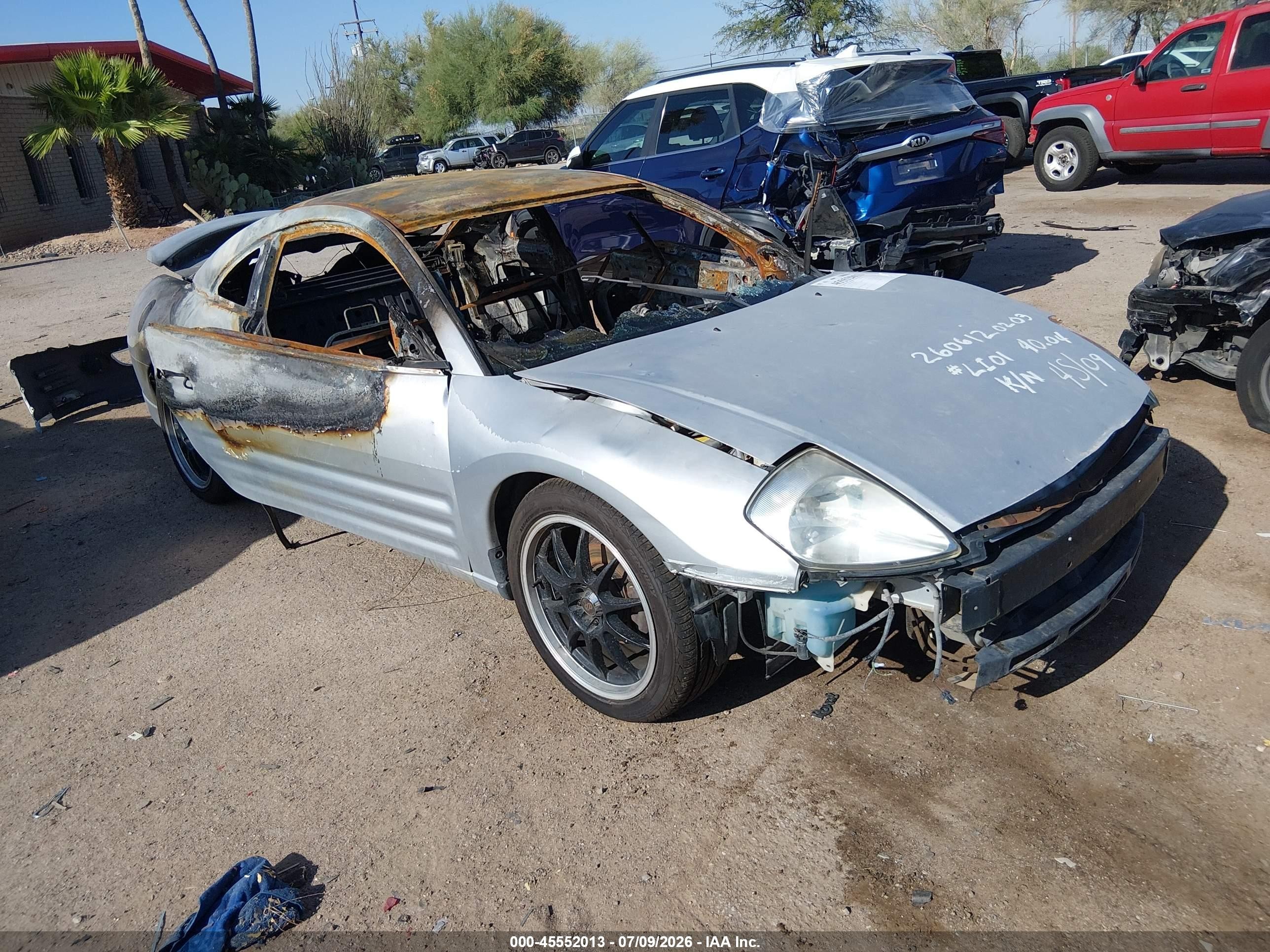 2003 Mitsubishi Eclipse RS, VIN 4A3AC34G33E023507 — Interior fire