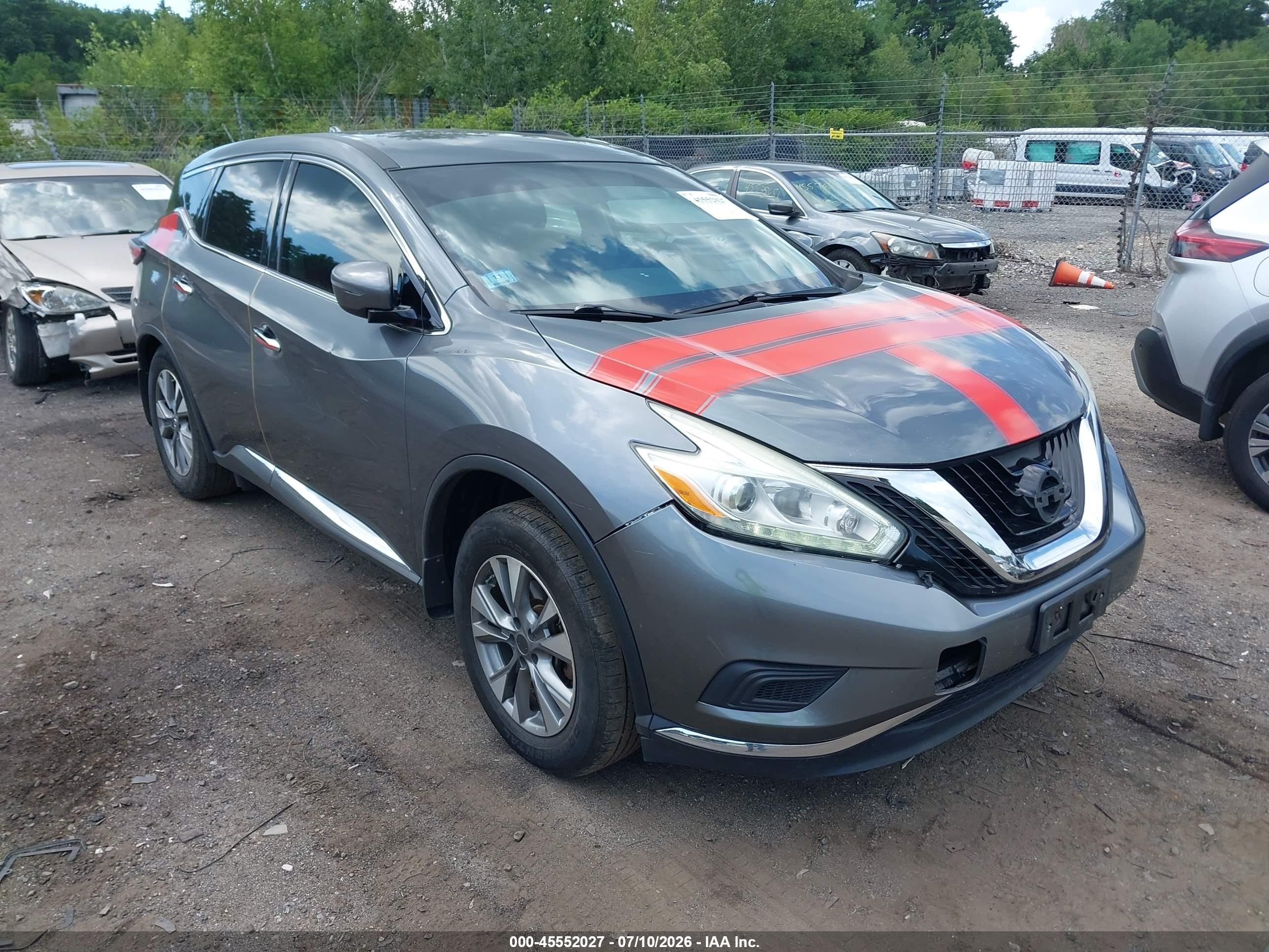 2016 Nissan Murano SV, VIN 5N1AZ2MH2GN145751 — Rear end