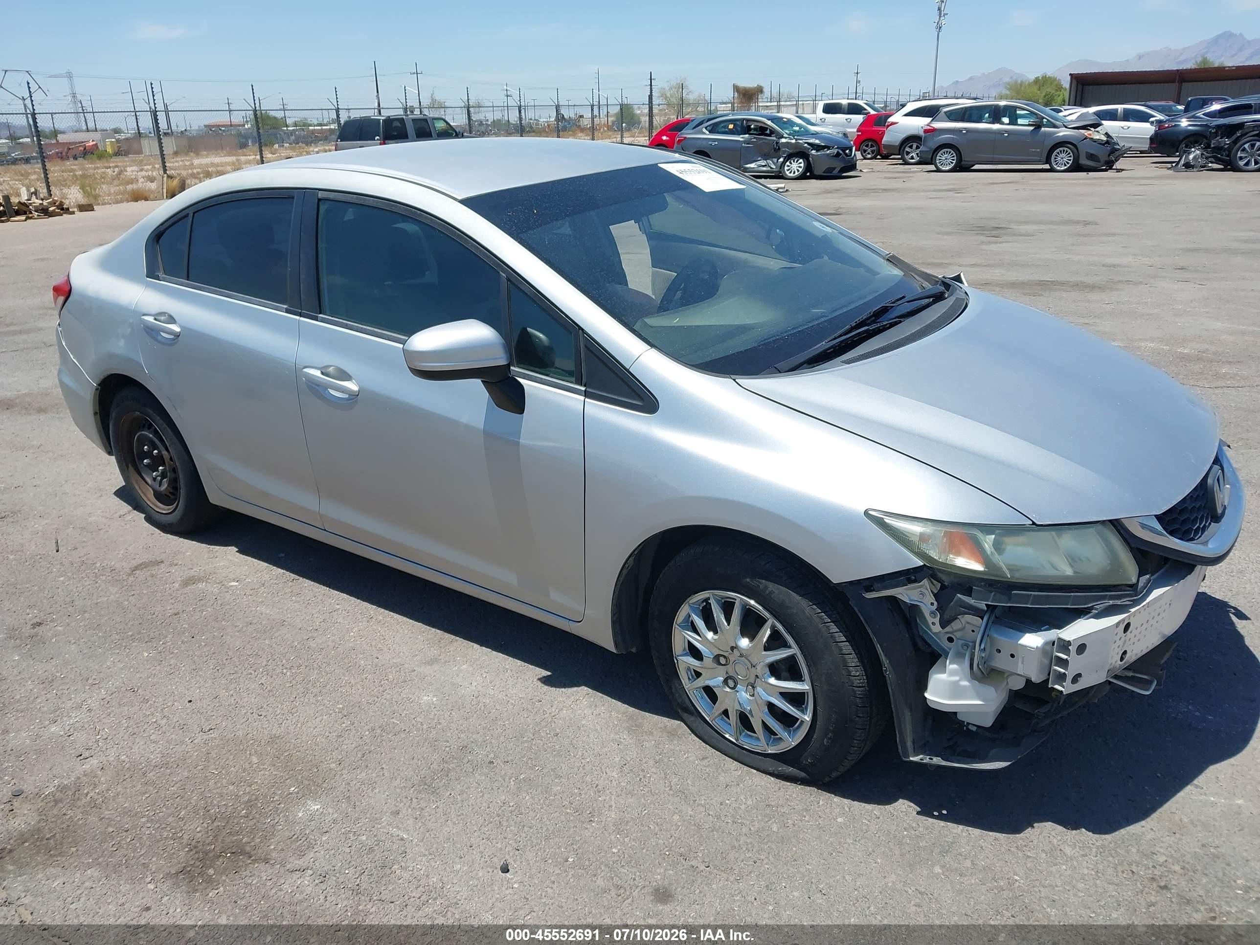 2014 Honda Civic LX, VIN 19XFB2F50EE213323 — Front end