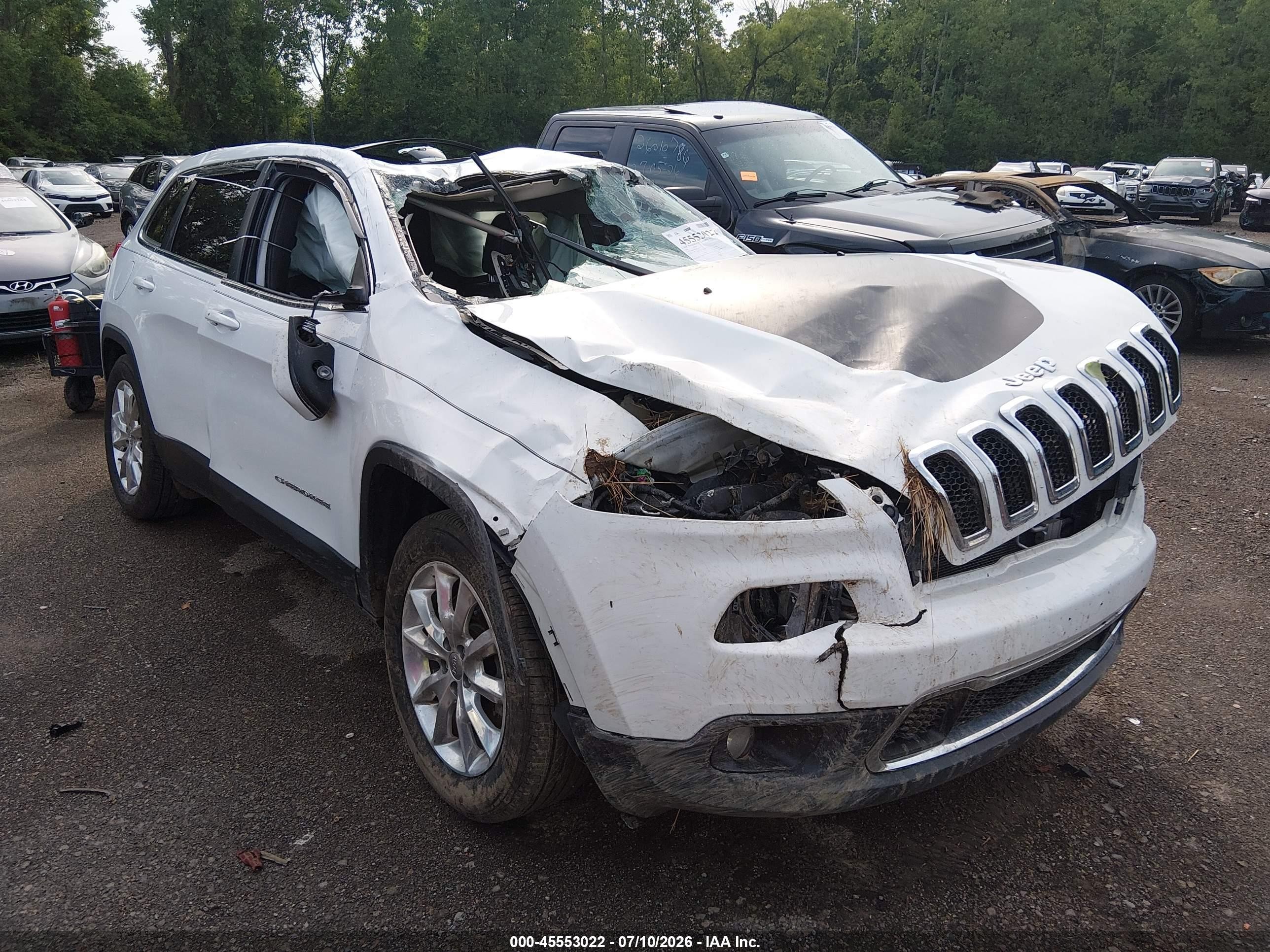 2016 Jeep Cherokee Limited, VIN 1C4PJMDS5GW286157 — Опрокидывание