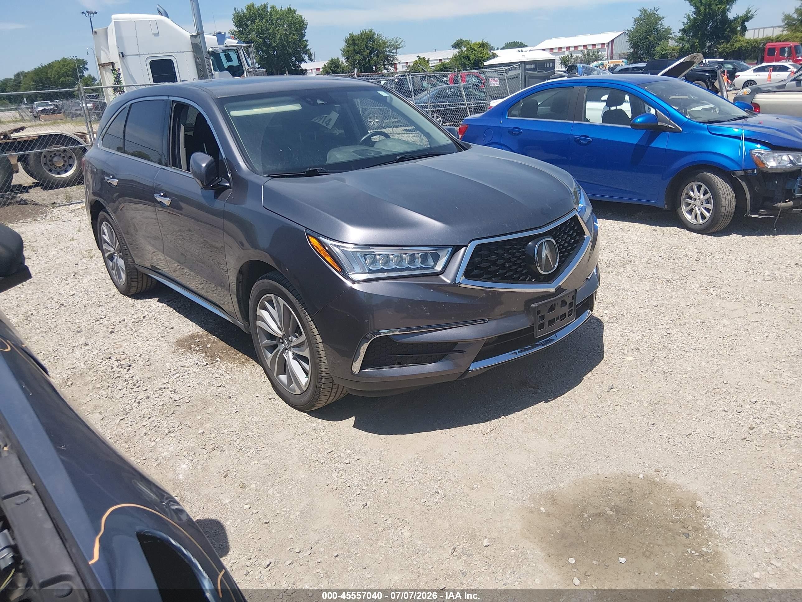 2017 Acura MDX Technology, VIN 5FRYD4H52HB023967 — Interior fire