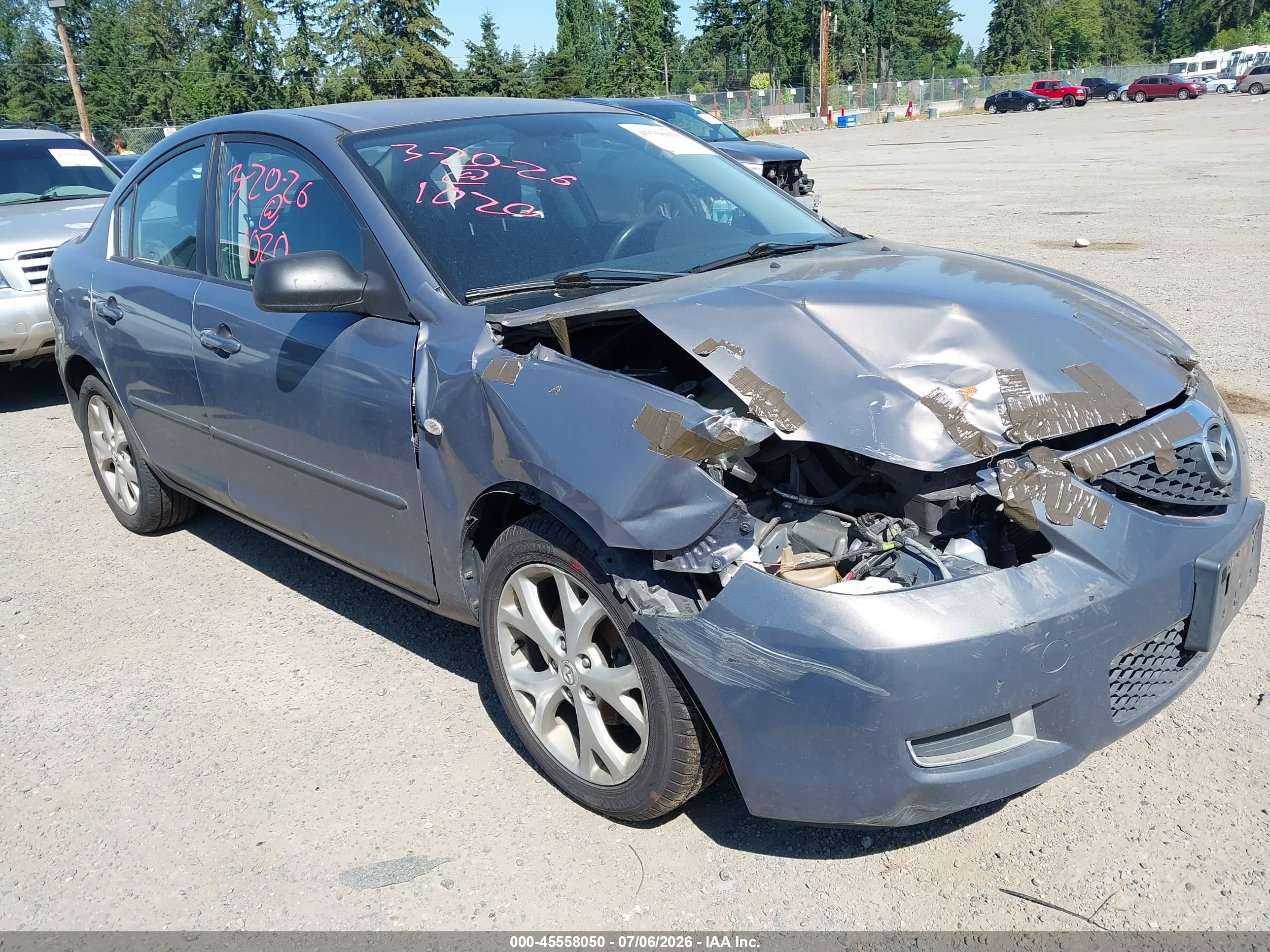 2007 Mazda 3 i Touring, VIN JM1BK12F271726408 — Front end