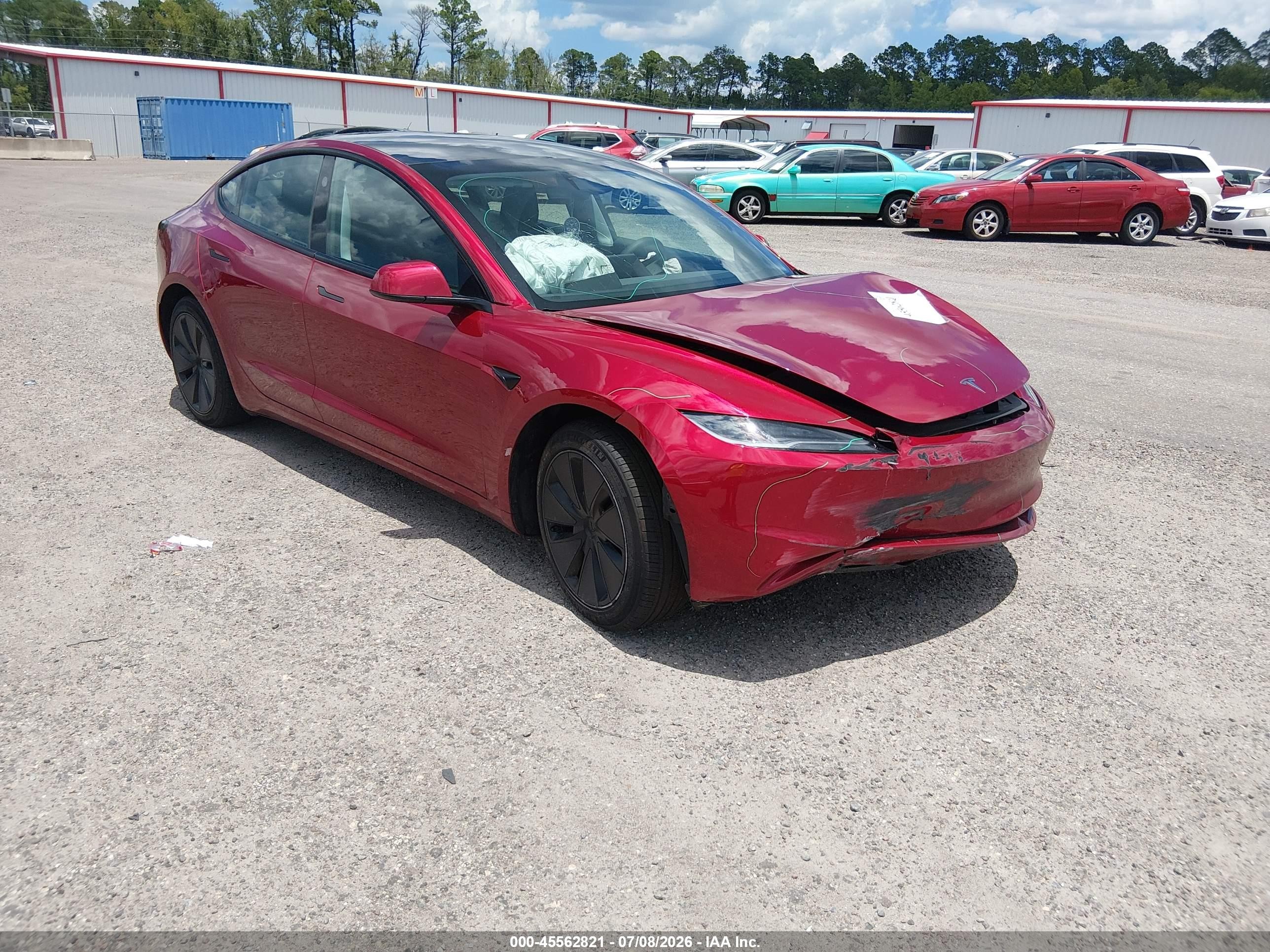 2025 Tesla Model 3 Long Range, VIN 5YJ3E1EA0SF887240 — Front end