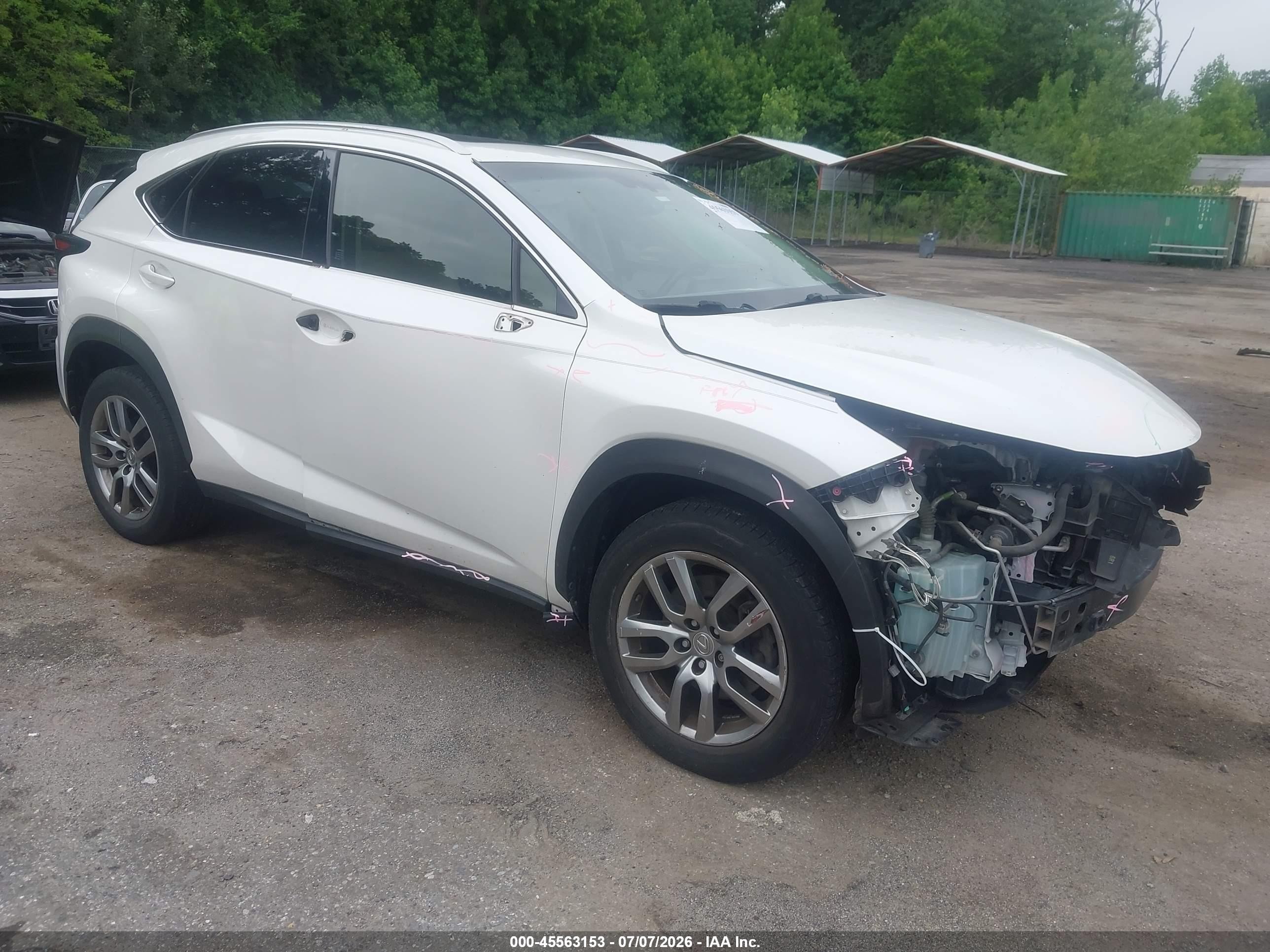 2016 Lexus NX F Sport, VIN JTJYARBZ8G2026549 — Front end