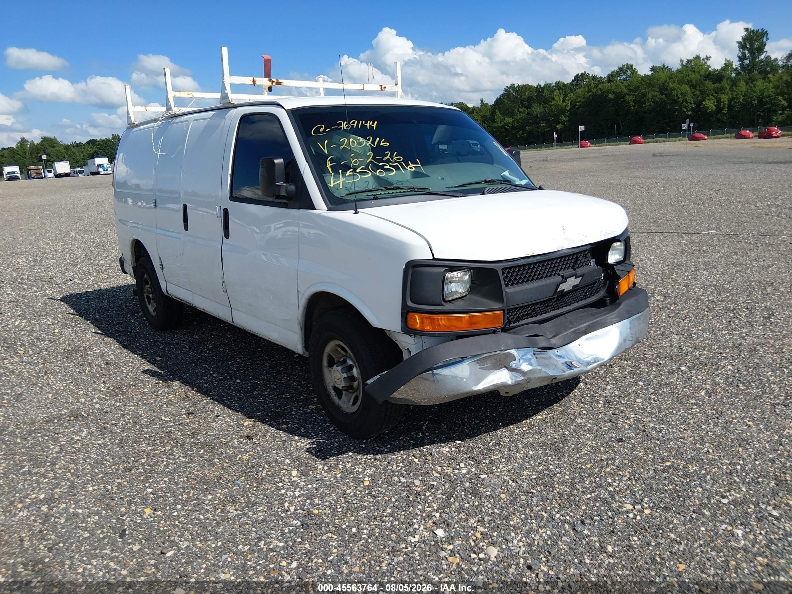 2012 Chevrolet Express Cargo, VIN 1GCWGFCA1C1203216 — Rear end