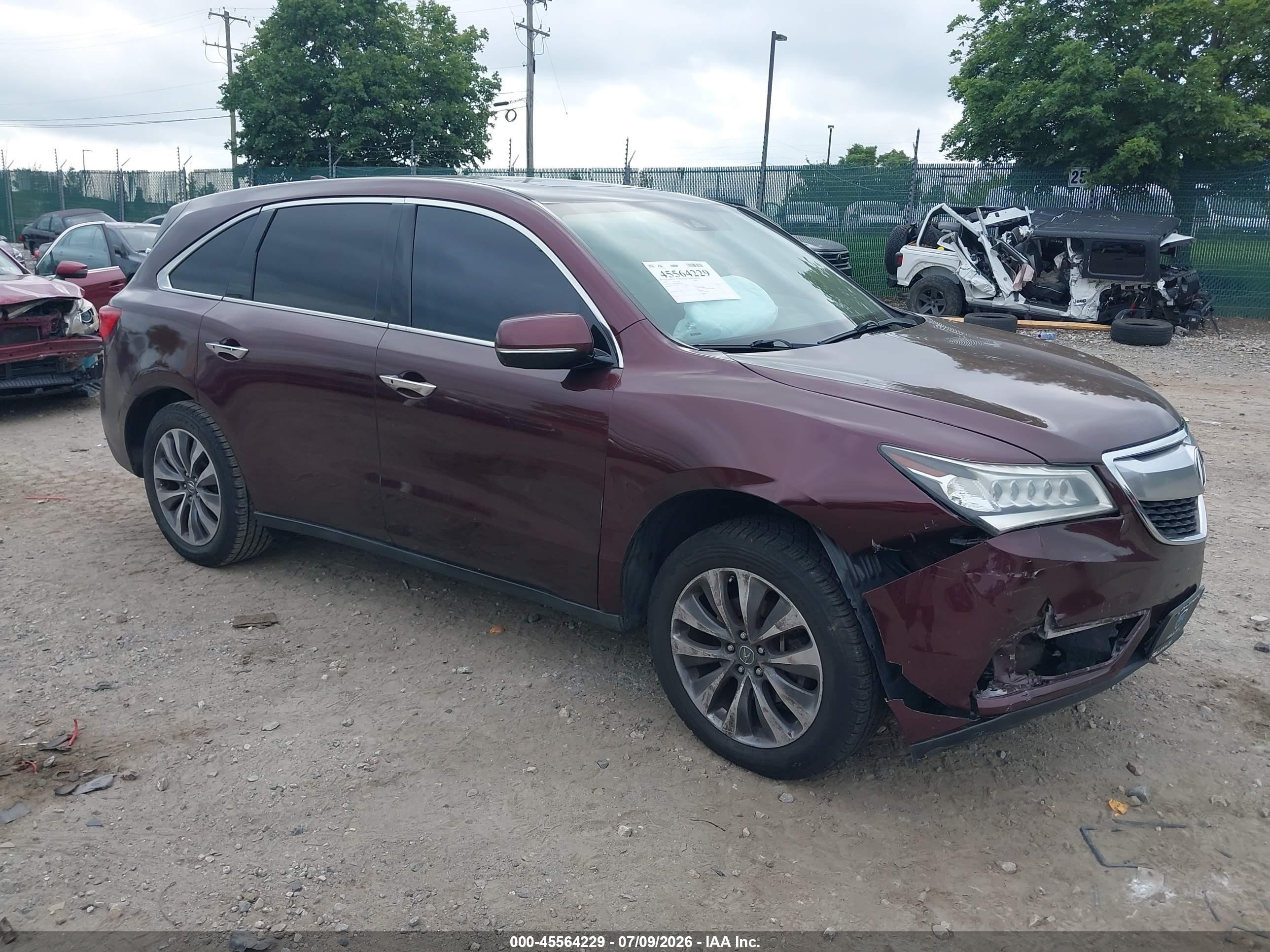 2016 Acura MDX Technology, VIN 5FRYD4H48GB041735 — Front end