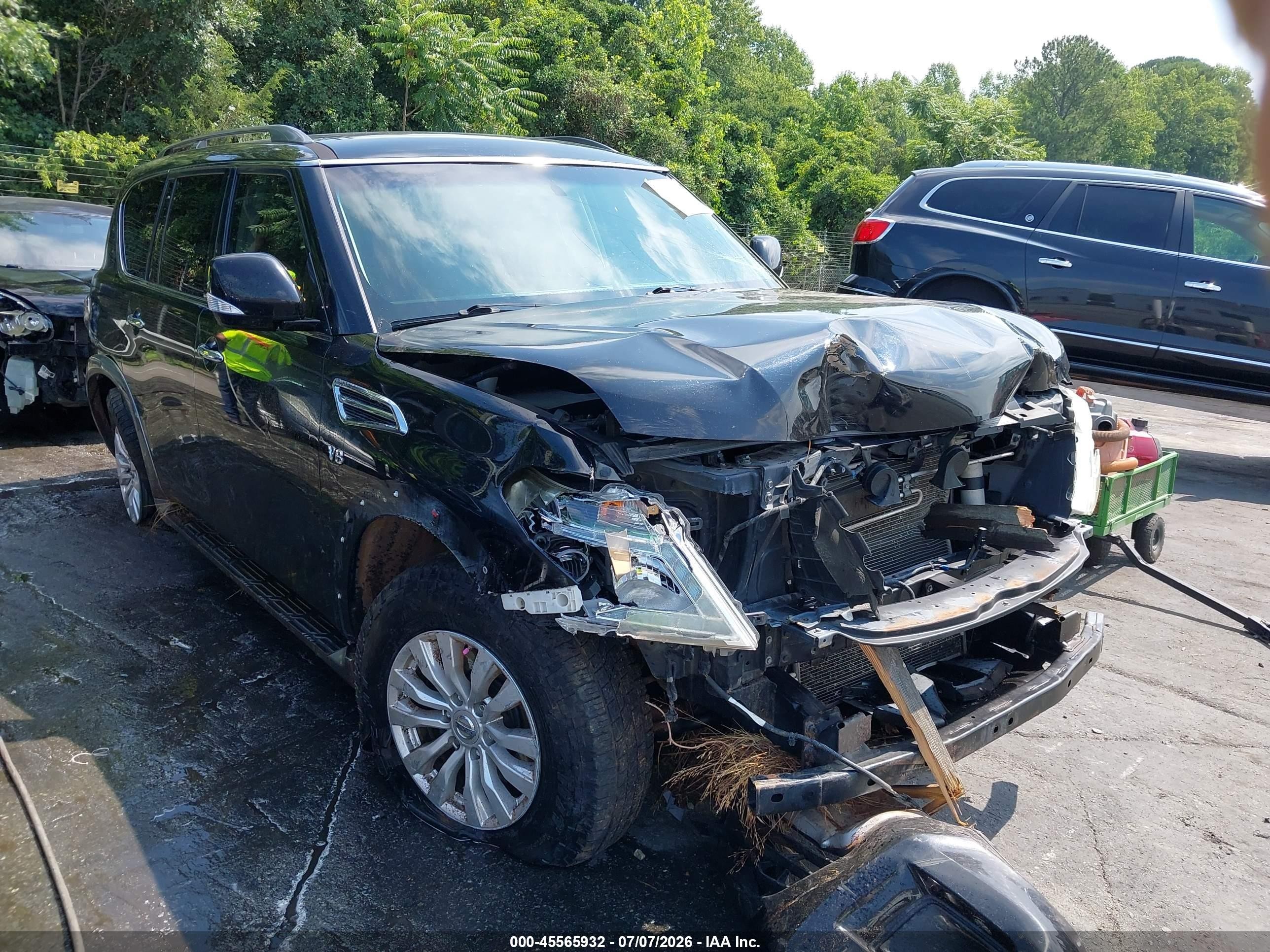 2017 Nissan Armada SV, VIN JN8AY2NCXH9512114 — Front end