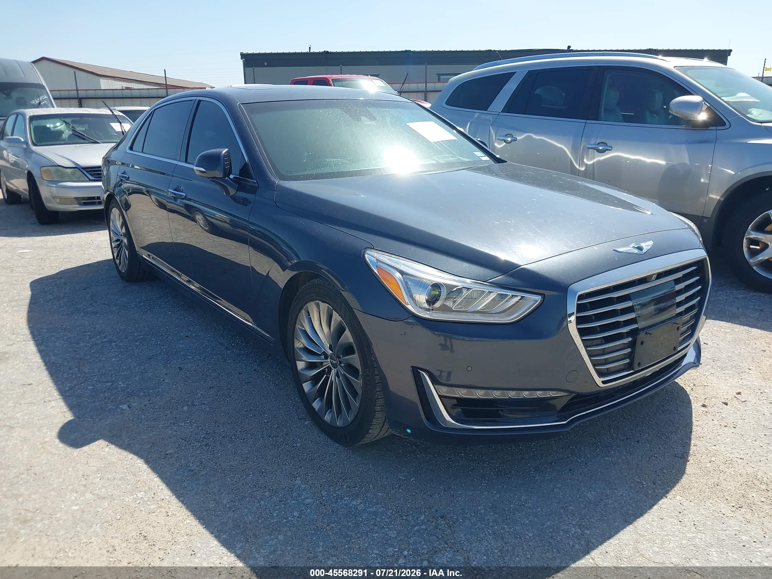 2017 Genesis G90 Premium, VIN KMHG34JA9HU028741 — Rear end