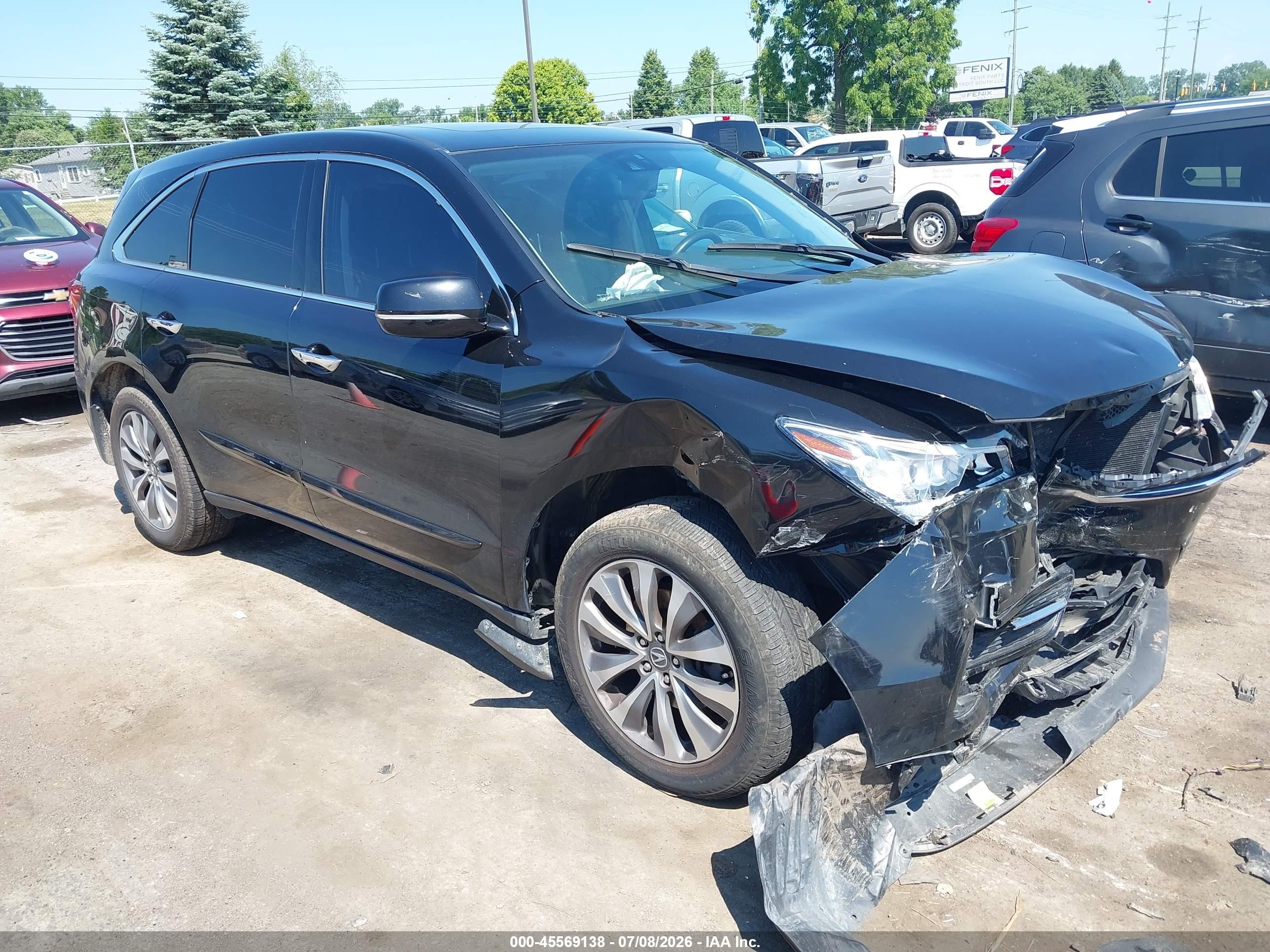 2015 Acura MDX Technology, VIN 5FRYD4H49FB022013 — Front end