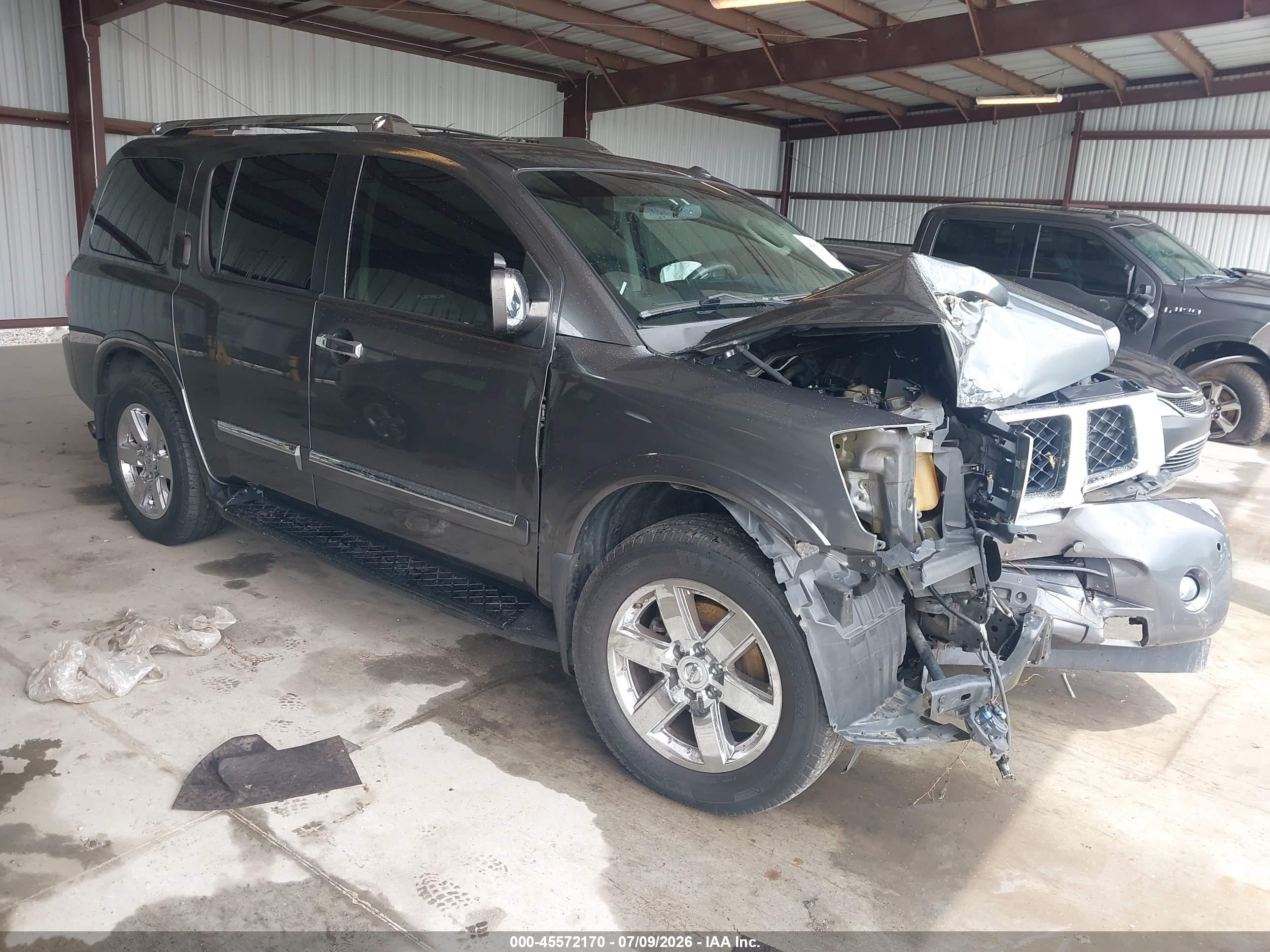 2010 Nissan Armada Platinum, VIN 5N1AA0NE6AN623175 — Front end