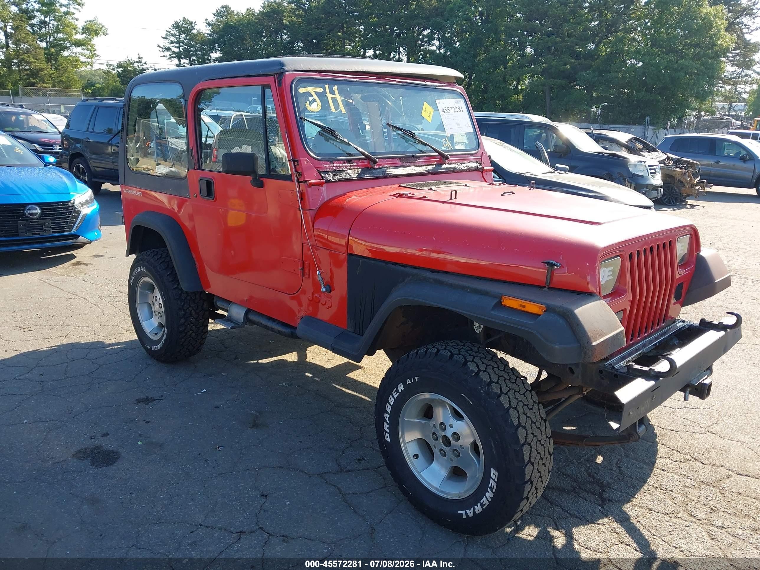 1993 Jeep Wrangler S, VIN 1J4FY19P3PP221399 — Rear end