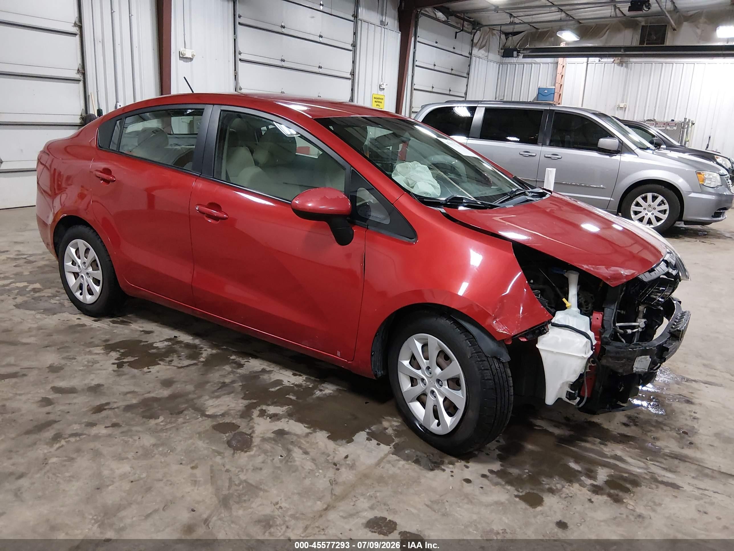 2013 Kia Rio LX, VIN KNADM4A3XD6304832 — Front end