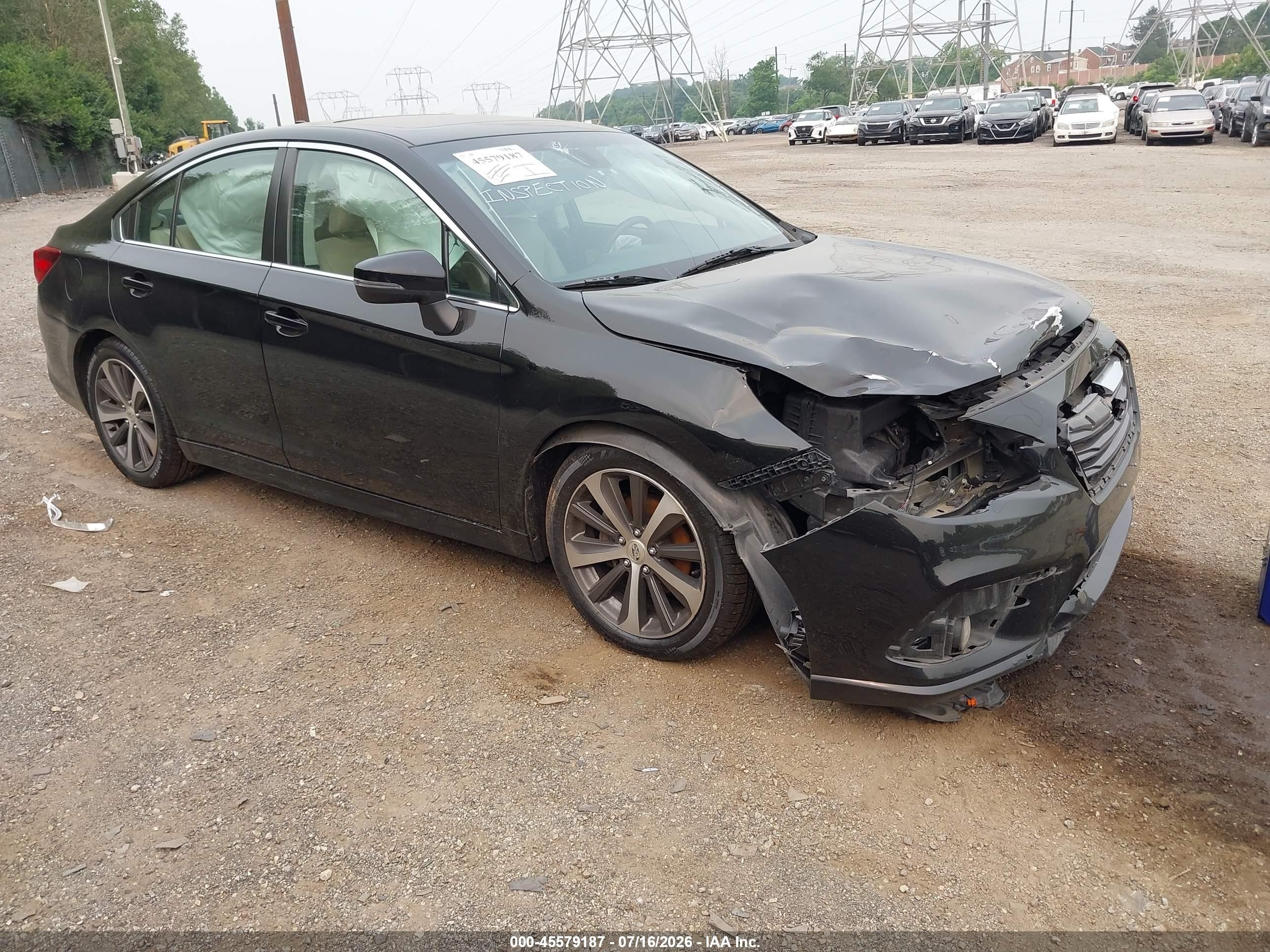 2018 Subaru Legacy Limited, VIN 4S3BNAN66J3027295 — Front end