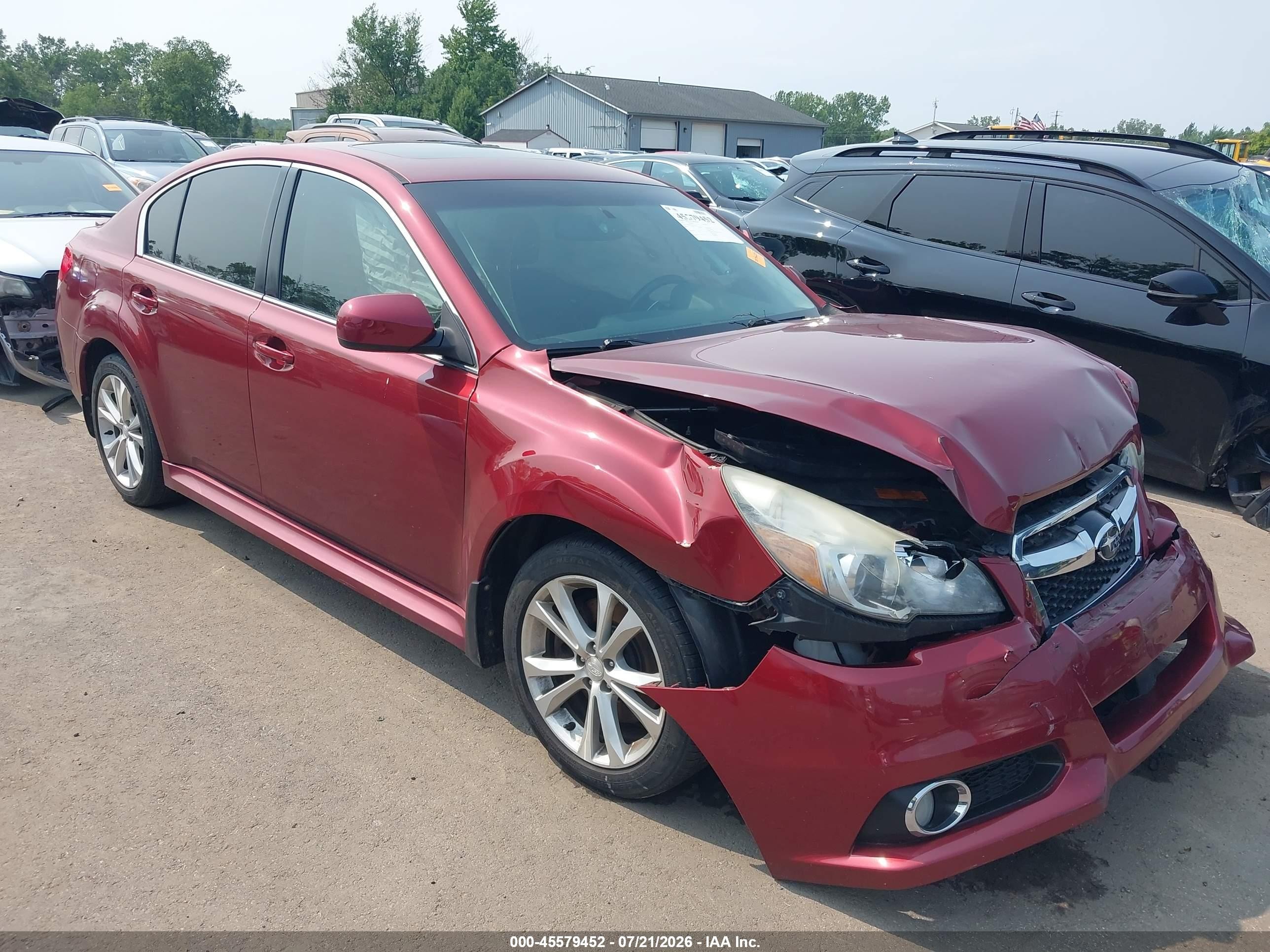 2013 Subaru Legacy Limited, VIN 4S3BMDL66D2028156 — Front end