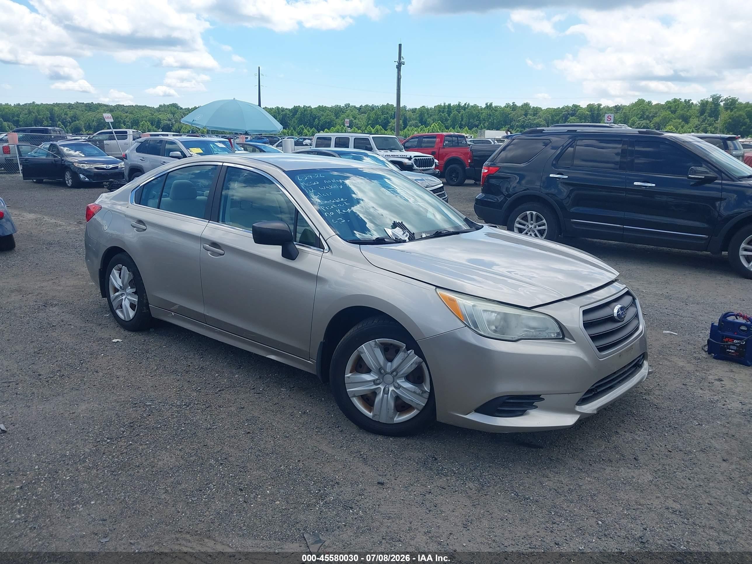 2016 Subaru Legacy 2.5i, VIN 4S3BNAA65G3029344 — Front end