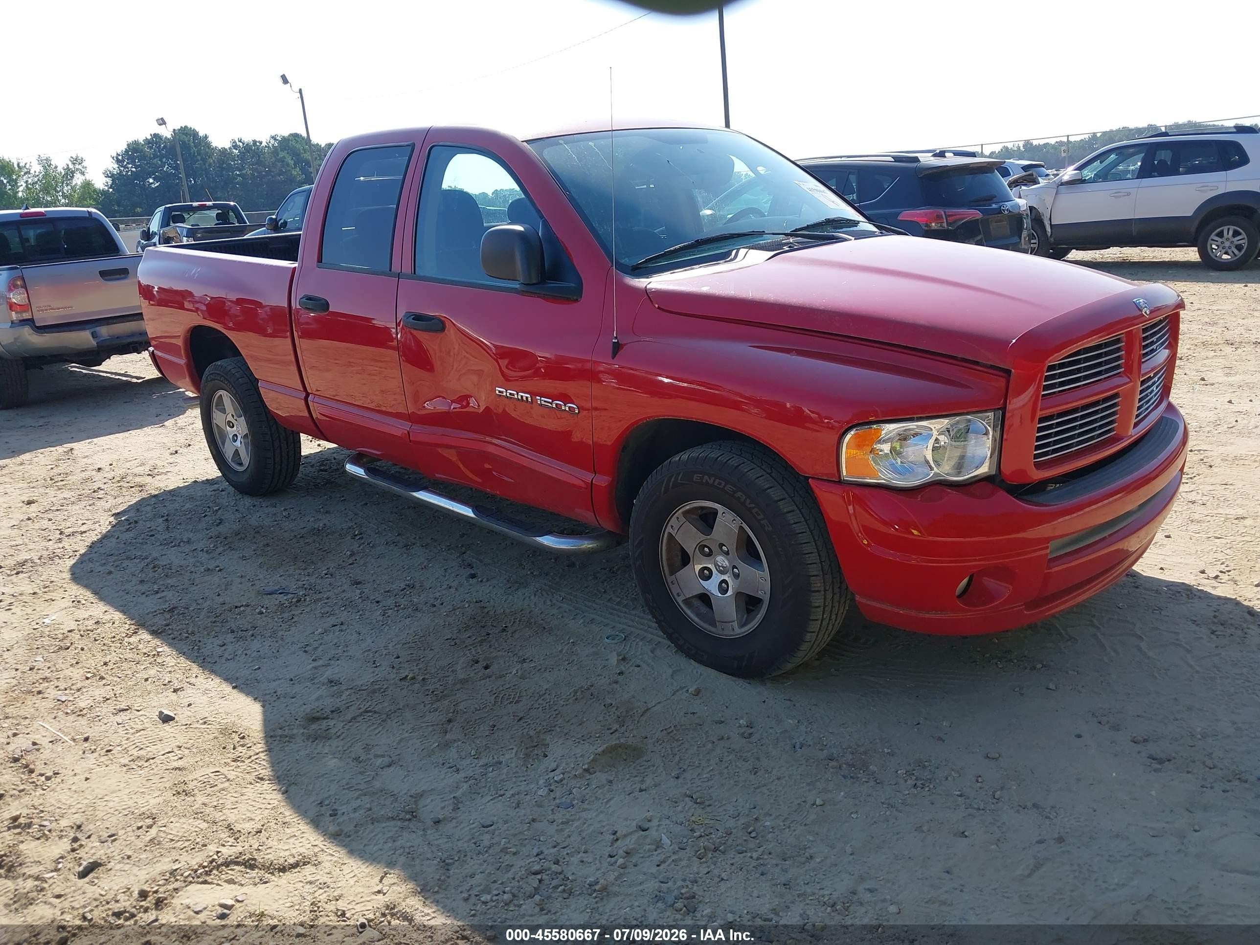2005 Dodge 1500 SLT, VIN 1D7HA18N45S282120 — Фото с аукциона 1 of 5