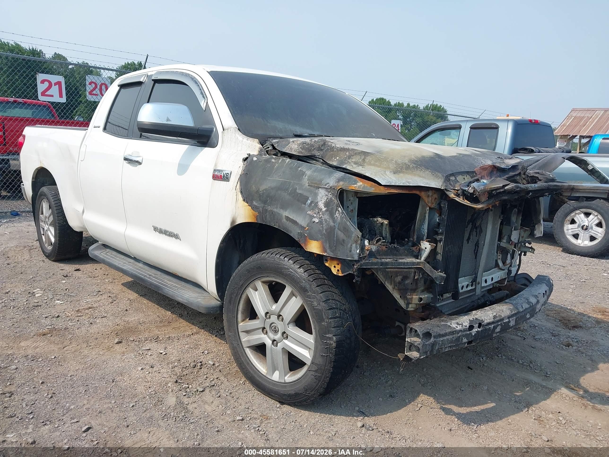2007 Toyota Tundra Limited, VIN 5TBBV581X7S476437 — Engine fire