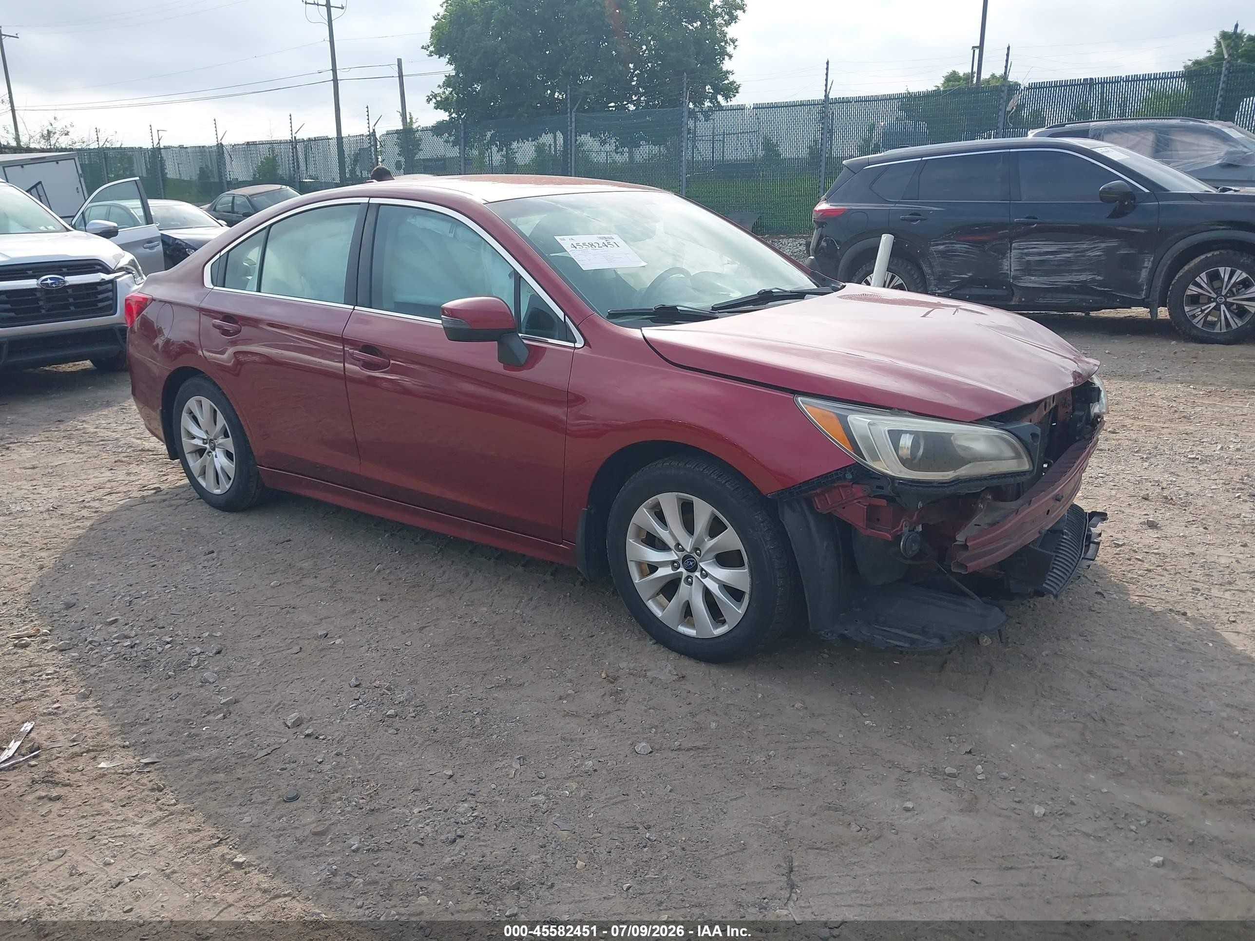 2017 Subaru Legacy Premium, VIN 4S3BNAF63H3024489 — Front end