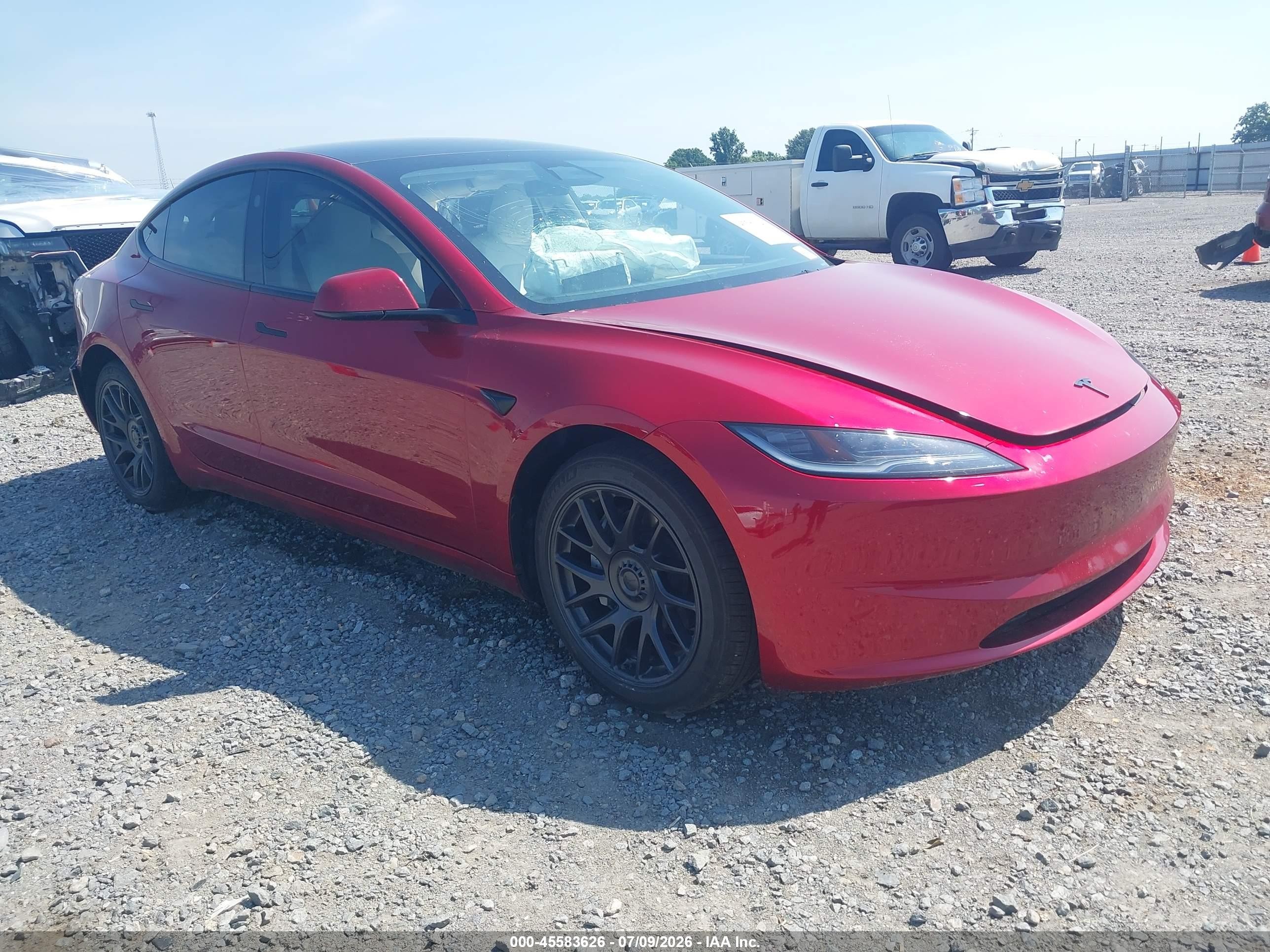 2024 Tesla Model 3 Long Range, VIN 5YJ3E1EB5RF761605 — Rear end