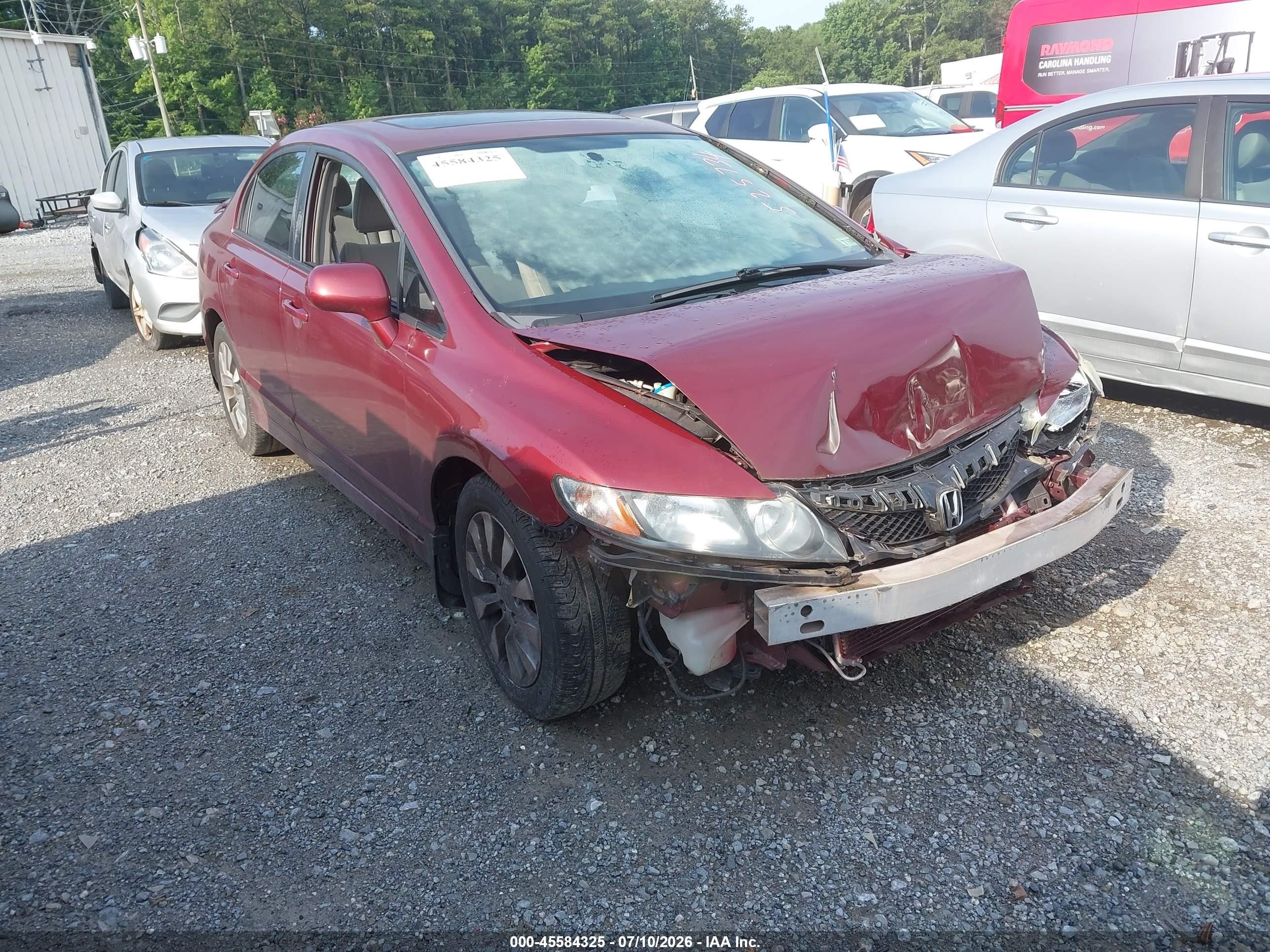 2009 Honda Civic EX, VIN 2HGFA168X9H525734 — Front end