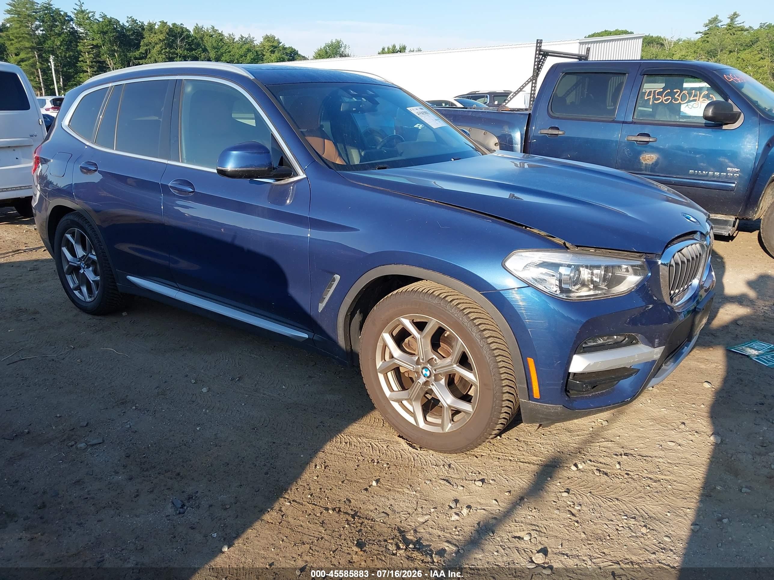 2021 BMW X3 xDrive30e, VIN 5UXTS1C0XM9F52598 — Undercarriage