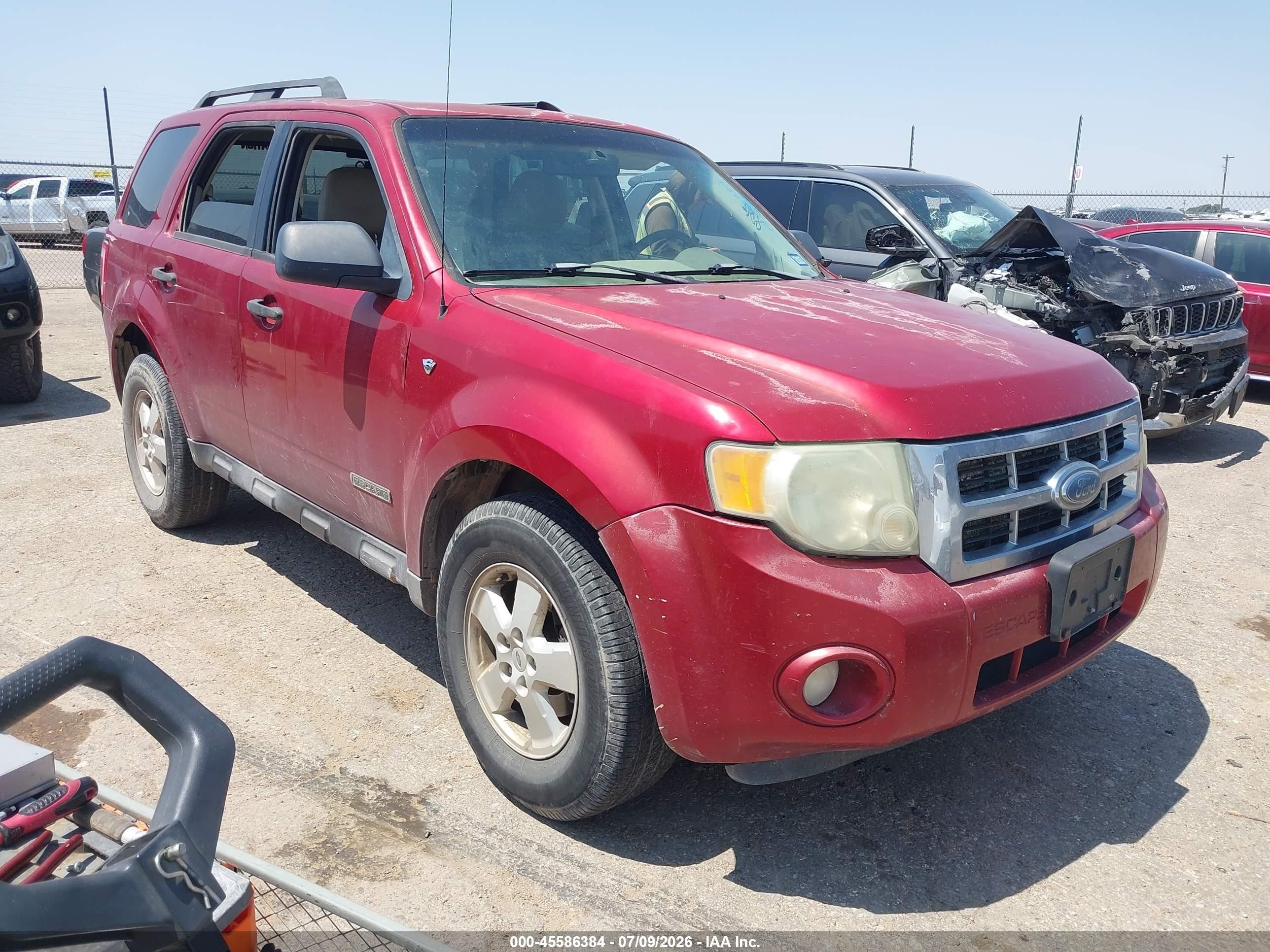2008 Ford Escape XLT, VIN 1FMCU03128KA44308 — Repossession