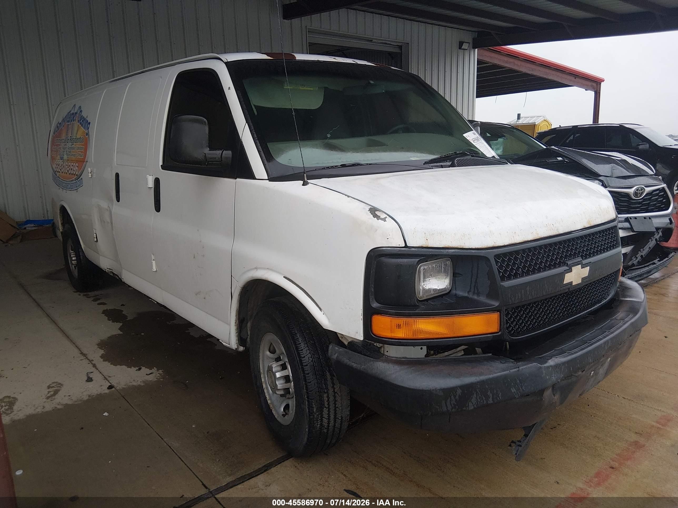 2011 Chevrolet Express Cargo, VIN 1GCWGGFA7B1132281 — Rear end