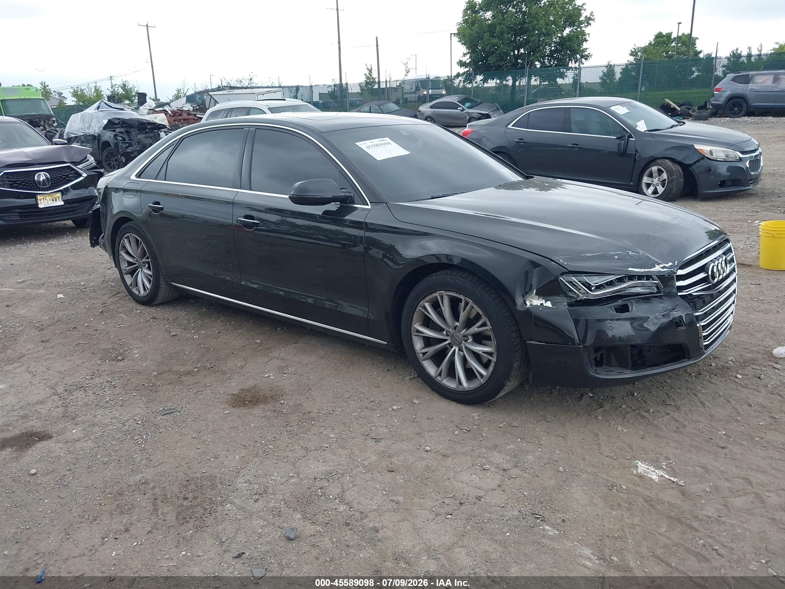 2014 Audi A8 3.0T, VIN WAURGAFD2EN010507 — Rear end