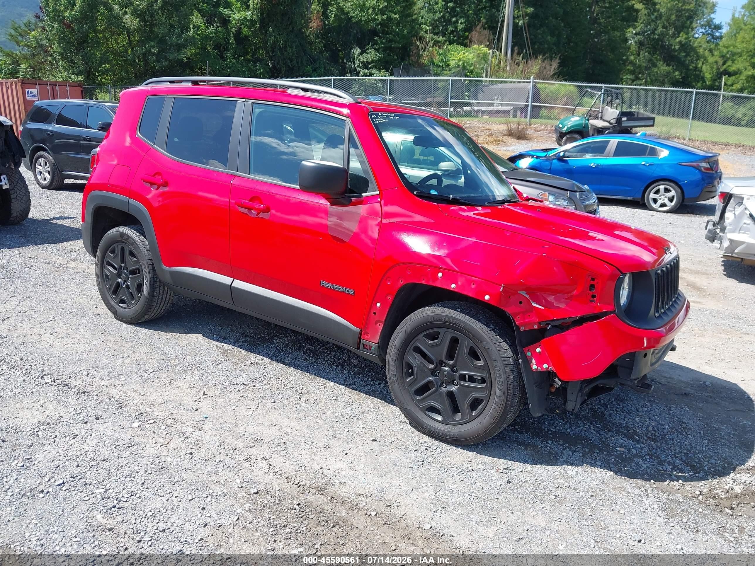 2018 Jeep Renegade Sport, VIN ZACCJBAB3JPH49179 — Перед