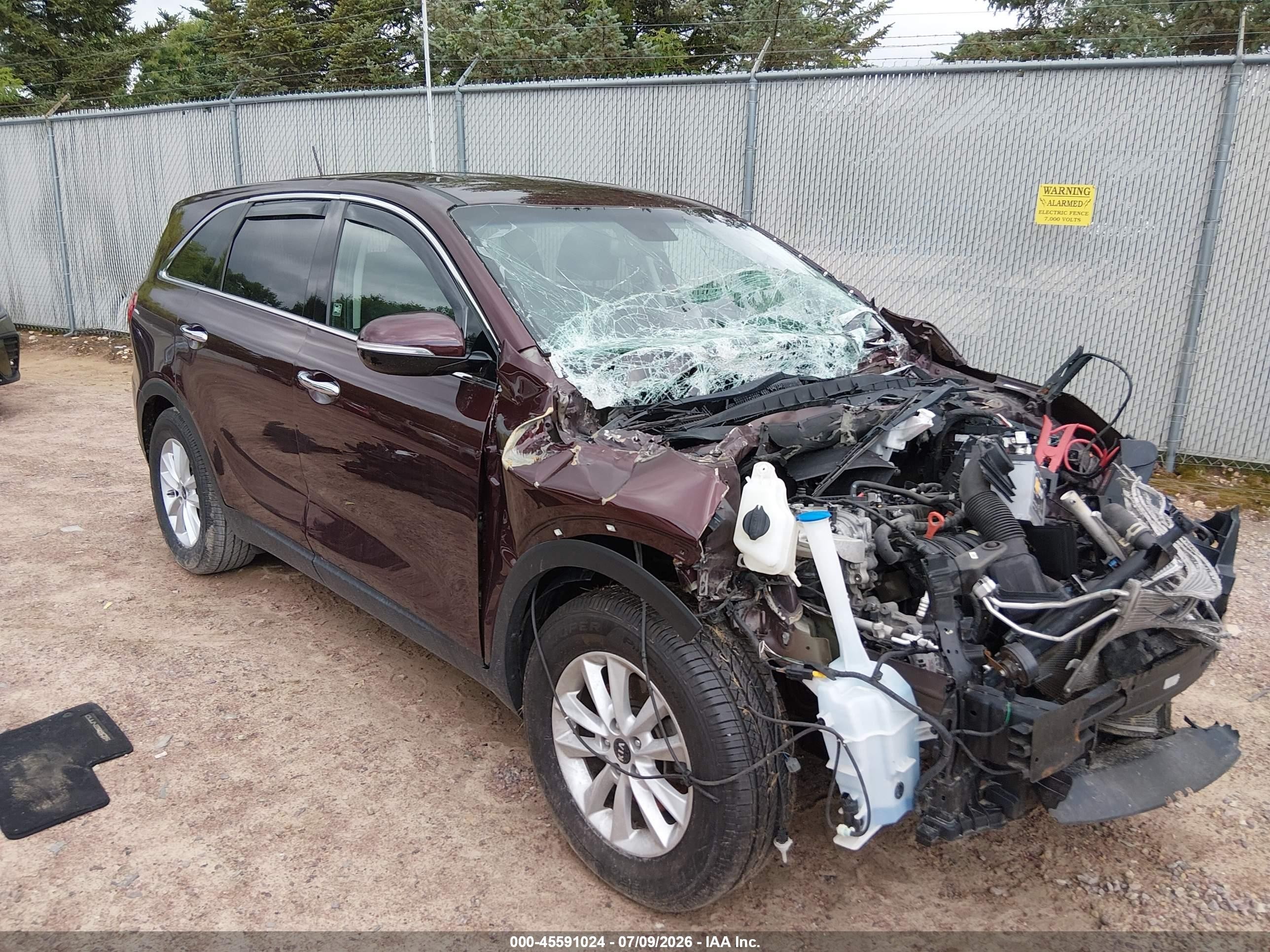 2019 Kia Sorento LX, VIN 5XYPG4A37KG510644 — Front end