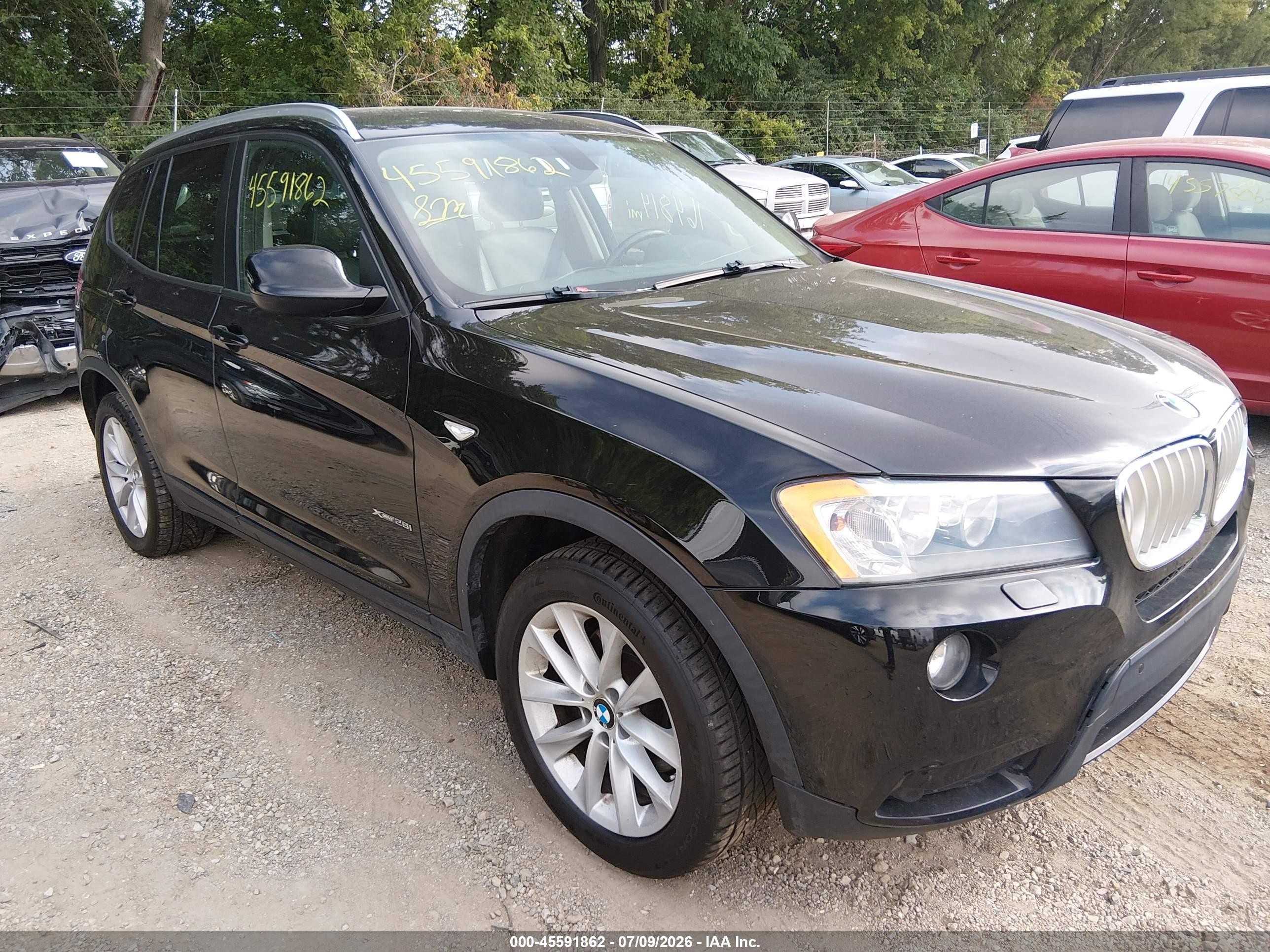 2014 BMW X3 xDrive28i, VIN 5UXWX9C57E0D25481 — Not stated