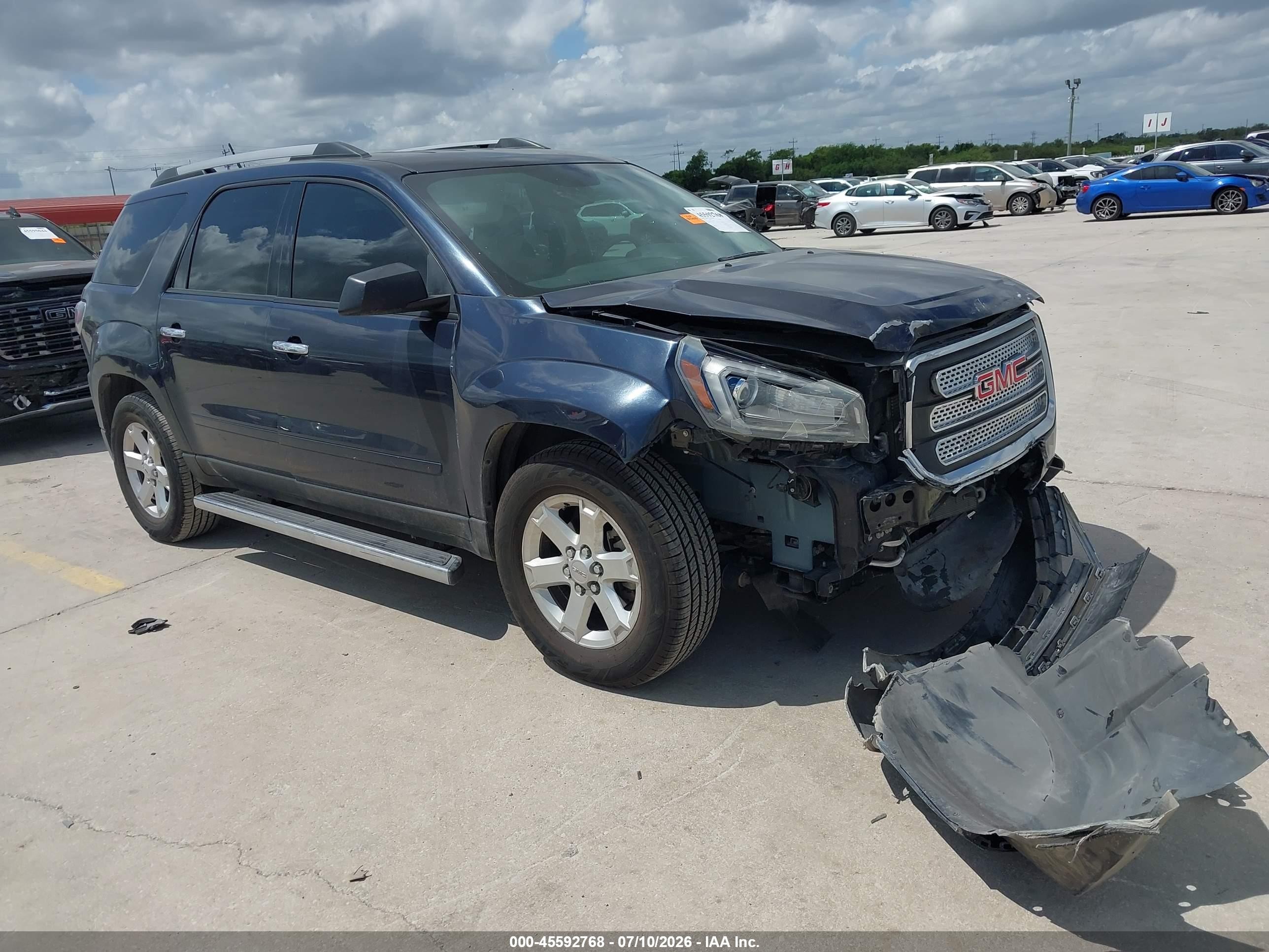 2016 GMC Acadia SLE, VIN 1GKKRNED2GJ336491 — Front end