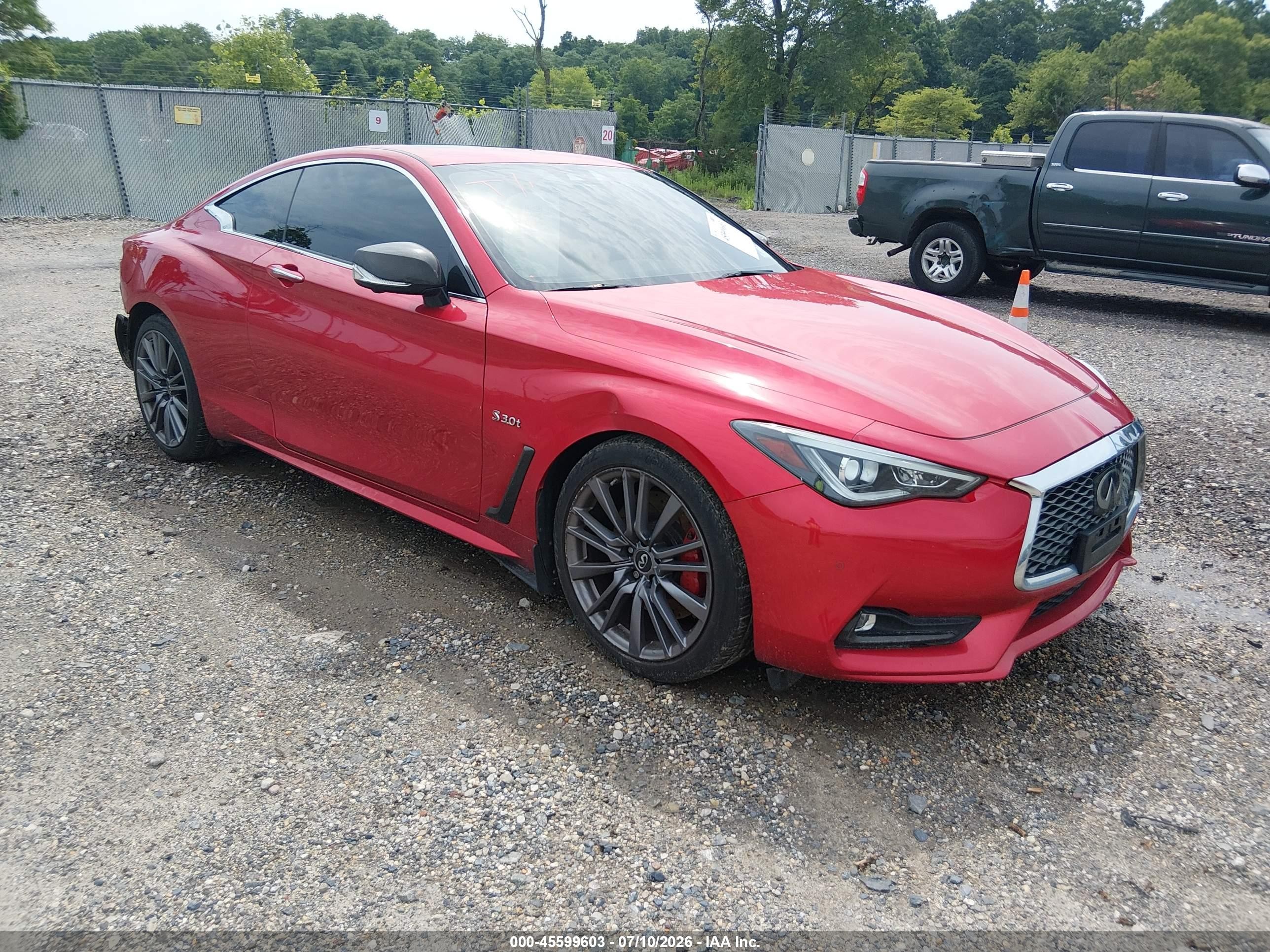 2017 Infiniti Q60 Red Sport 400, VIN JN1FV7EL2HM701492 — Rear end