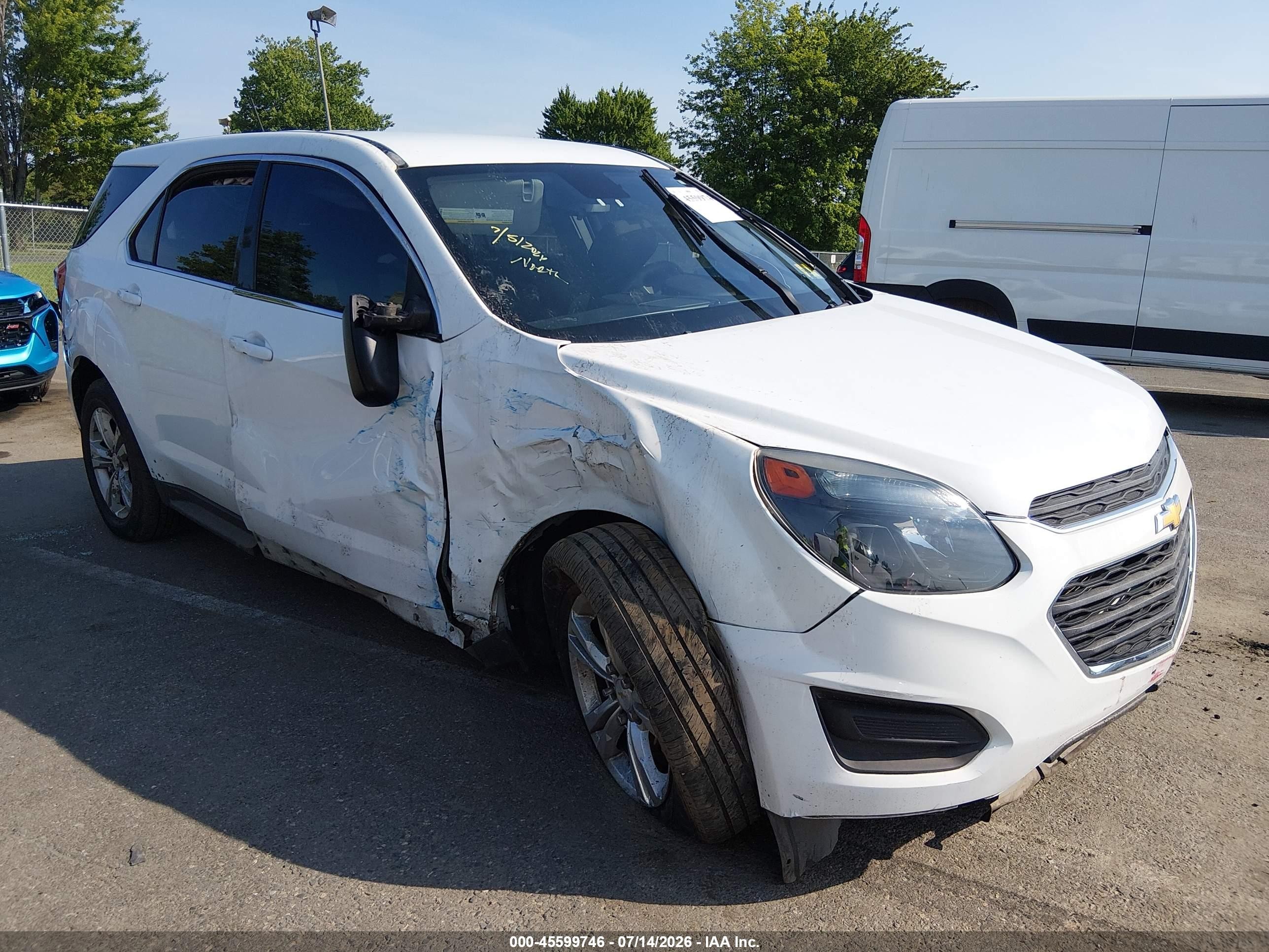 2017 Chevrolet Equinox LS, VIN 2GNALBEK7H1550661 — Water / flood