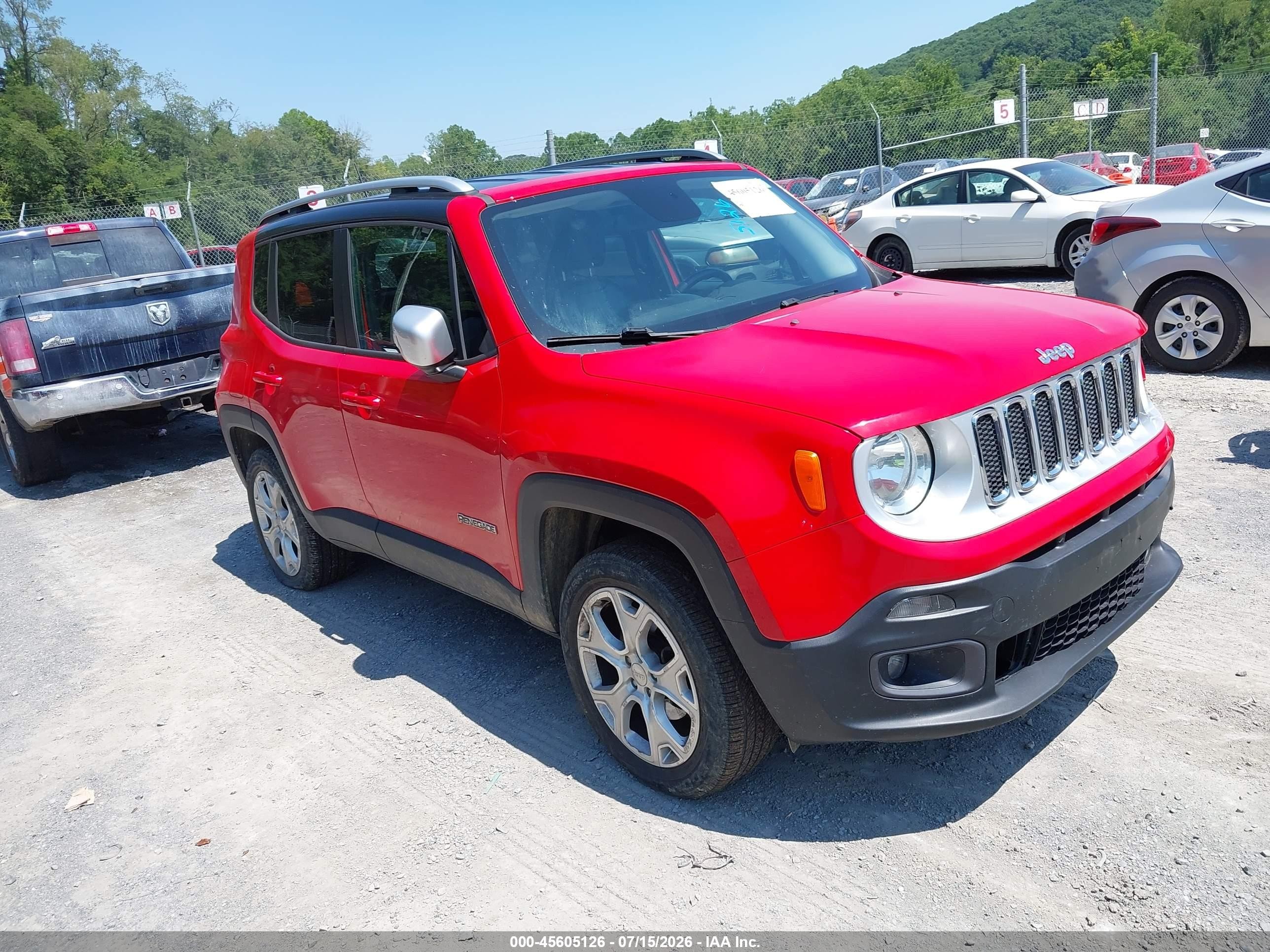 2016 Jeep Renegade Limited, VIN ZACCJBDT2GPC68885 — Front end